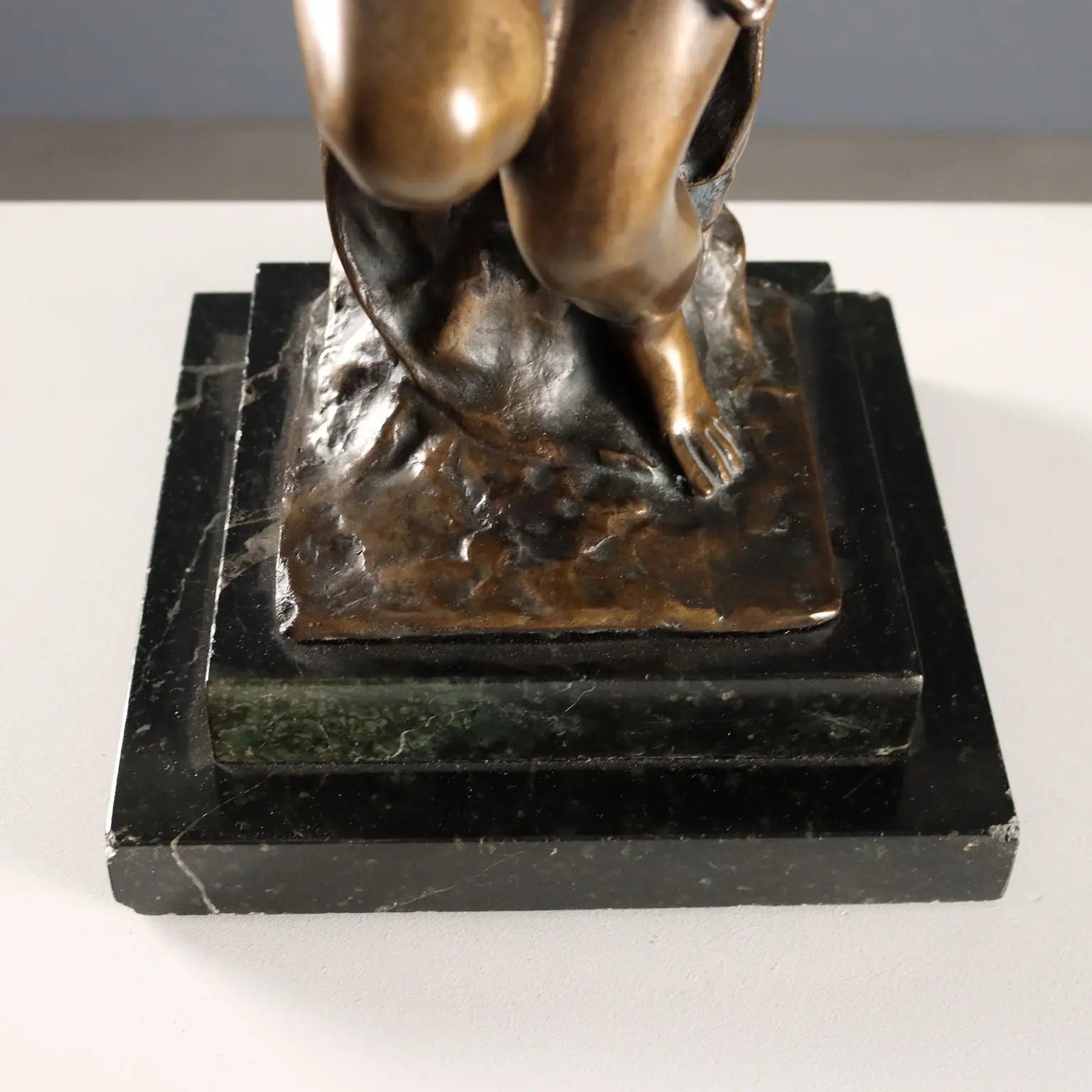 Modern Sculpture Slave Bronze Marble Base Italy Mid XX Century - Italy, Mid XX Century | Antiques | Bronzes