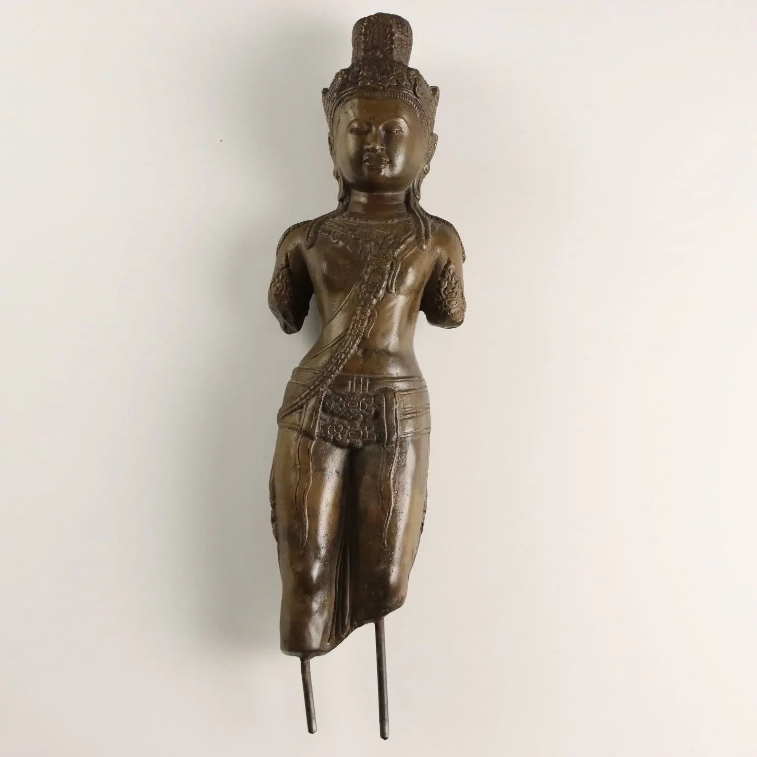 Antique Bronze Sculpture Bodhisattva Cambodia XX Century