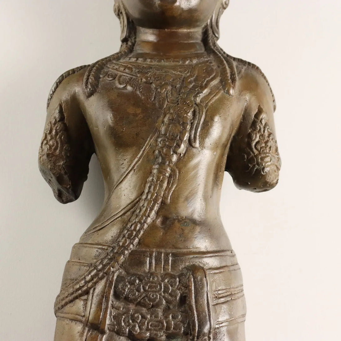 Antique Bronze Sculpture Bodhisattva Cambodia XX Century