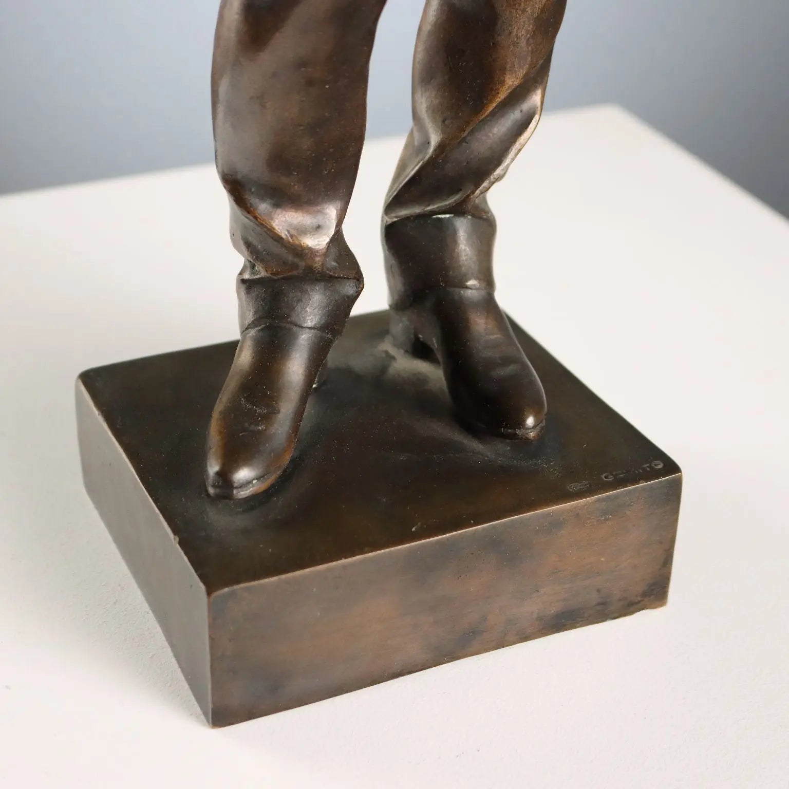 Antique Sculpture Bronze Painted Vincenzo Gemito XX Century