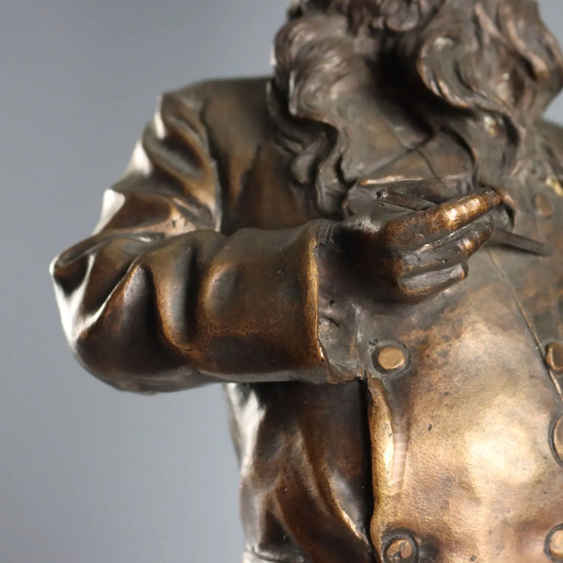 Antique Sculpture Bronze Painted Vincenzo Gemito XX Century