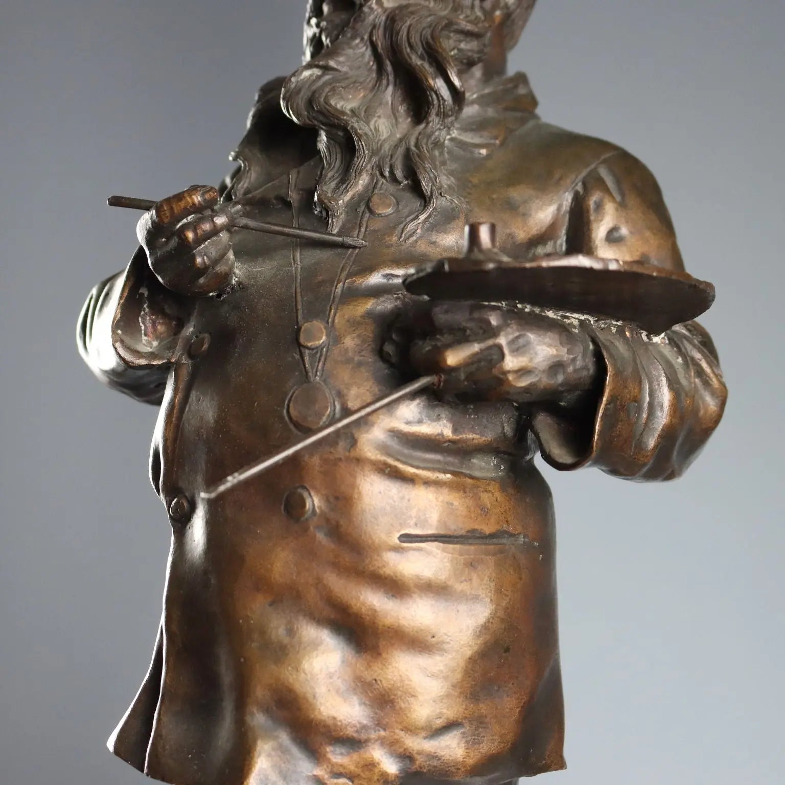 Antique Sculpture Bronze Painted Vincenzo Gemito XX Century