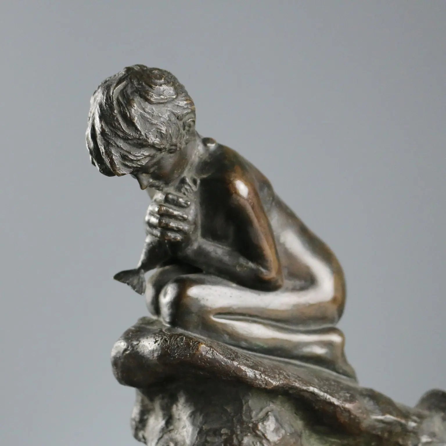 Antique Figurine Bronze Vincenzo Gemito Fisherman XX Century