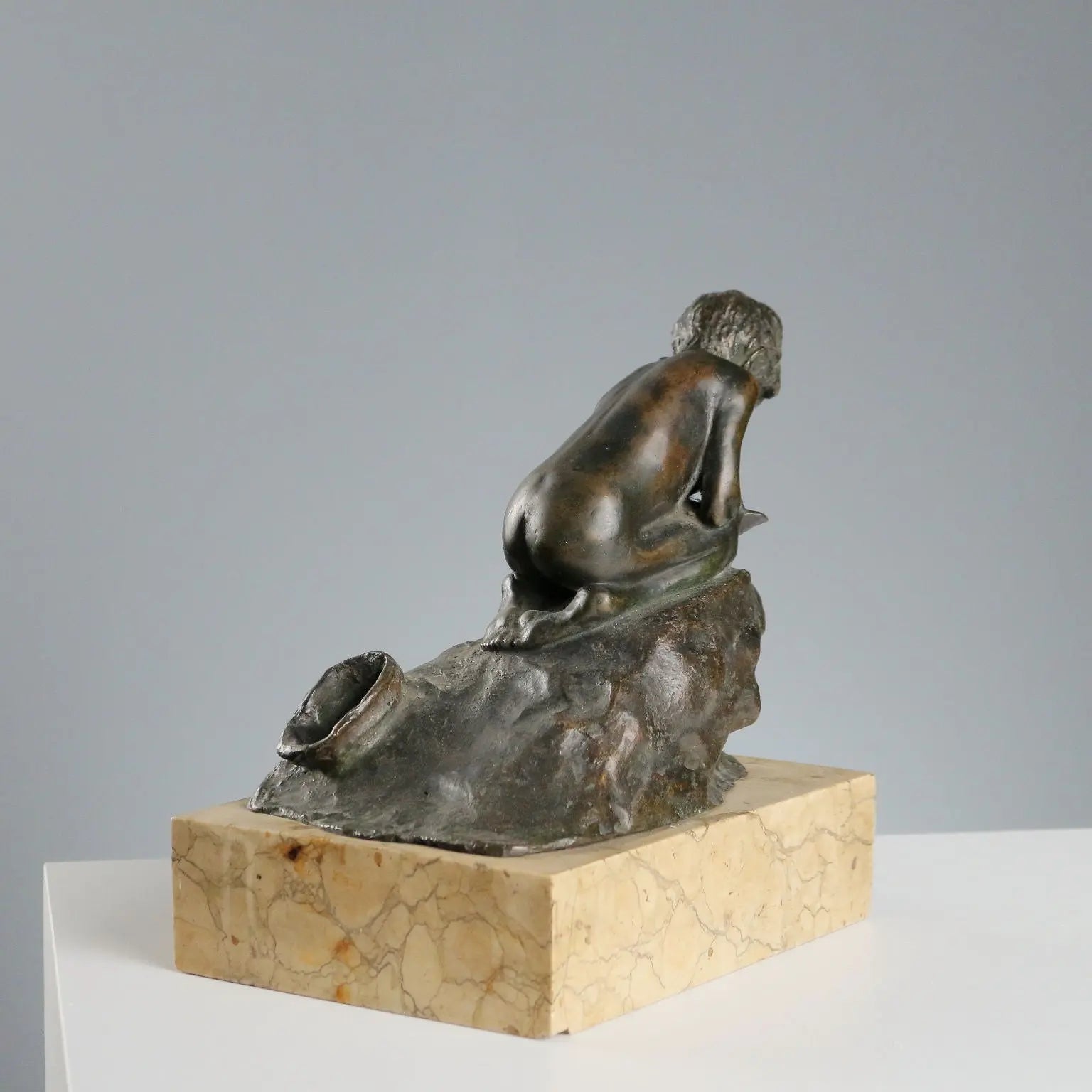 Antique Figurine Bronze Vincenzo Gemito Fisherman XX Century