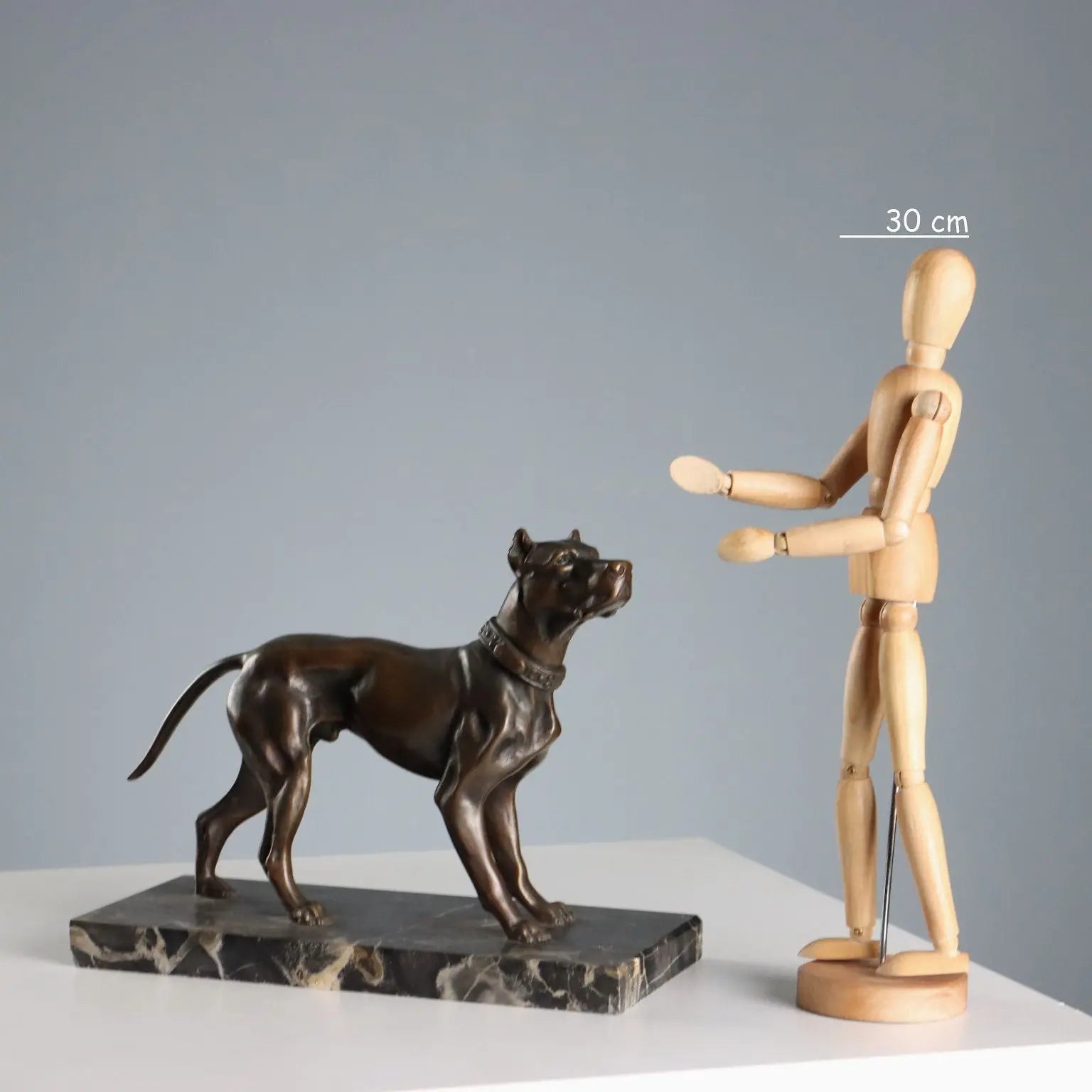 Antique Sculpture Bronze Dog Black Marble Italy XX Century