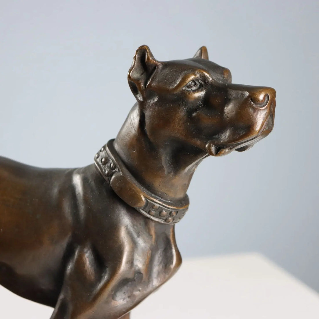 Antique Sculpture Bronze Dog Black Marble Italy XX Century