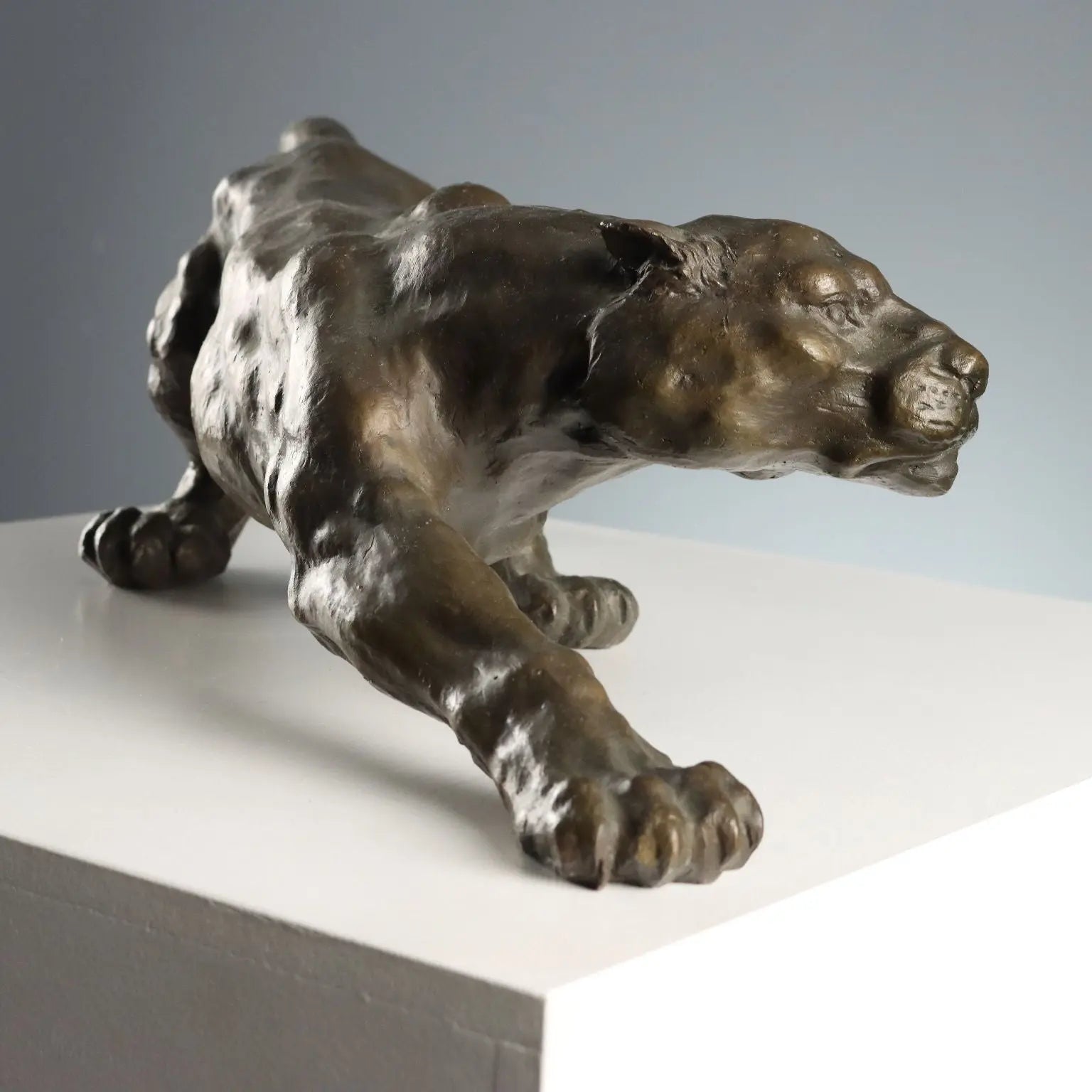 Modern Sculpture Bronze Panther Italy XX Century