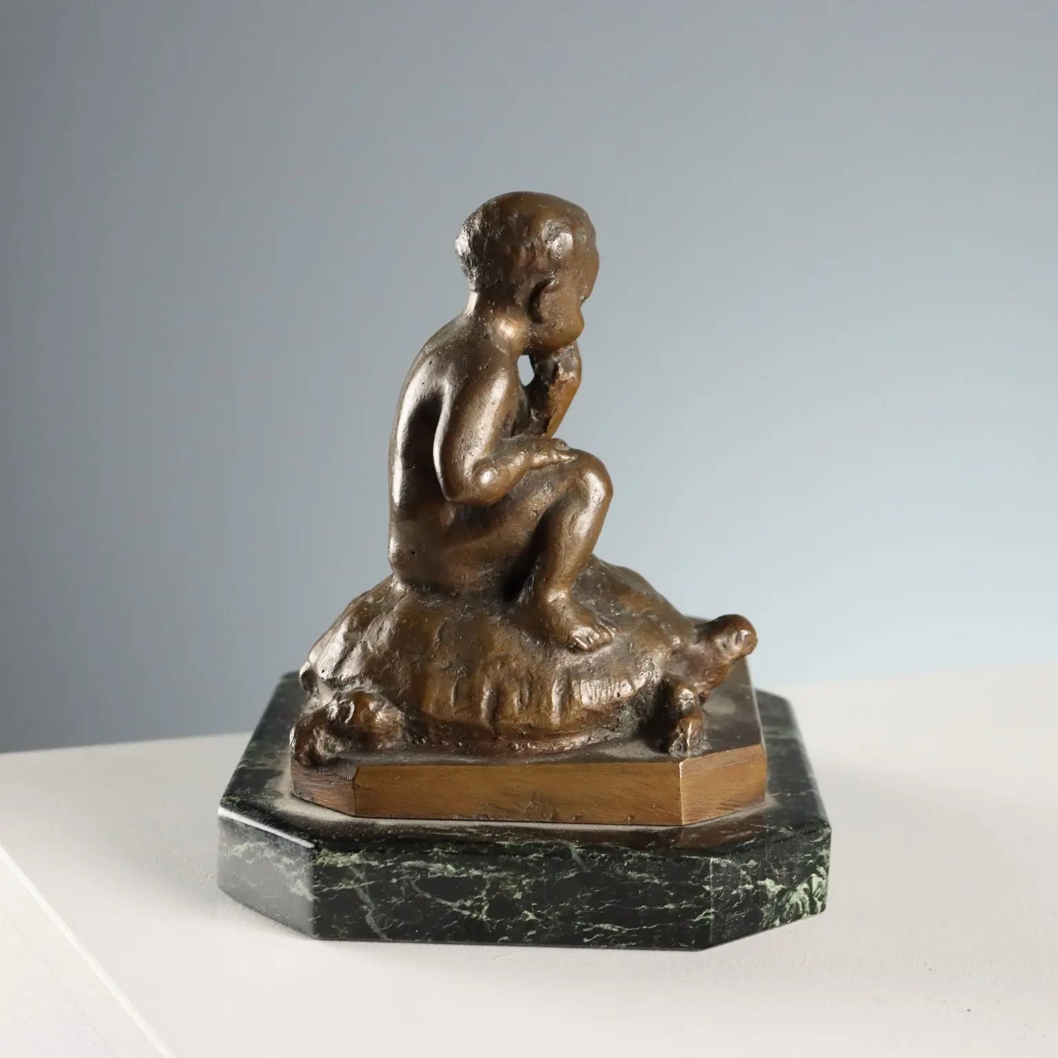 Antique Sculpture Child and Turtle Bronze XIX-XX Century - Italy, XIX-XX Century | Antiques | Bronzes
