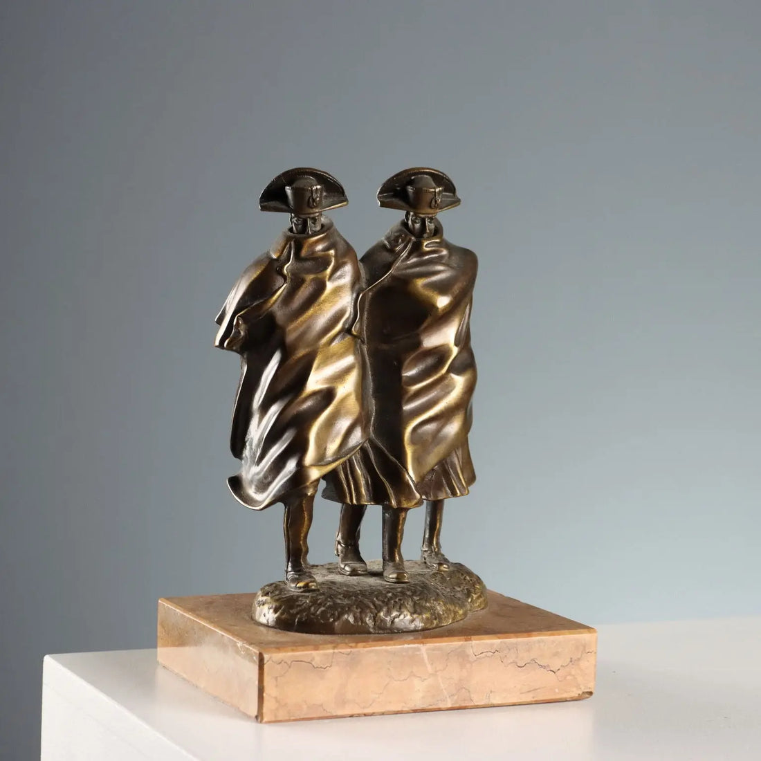 Antique Figurine Carabinieri Bronze Marble Base Italy XX Century - Italy, Mid XX Century | Antiques | Bronzes