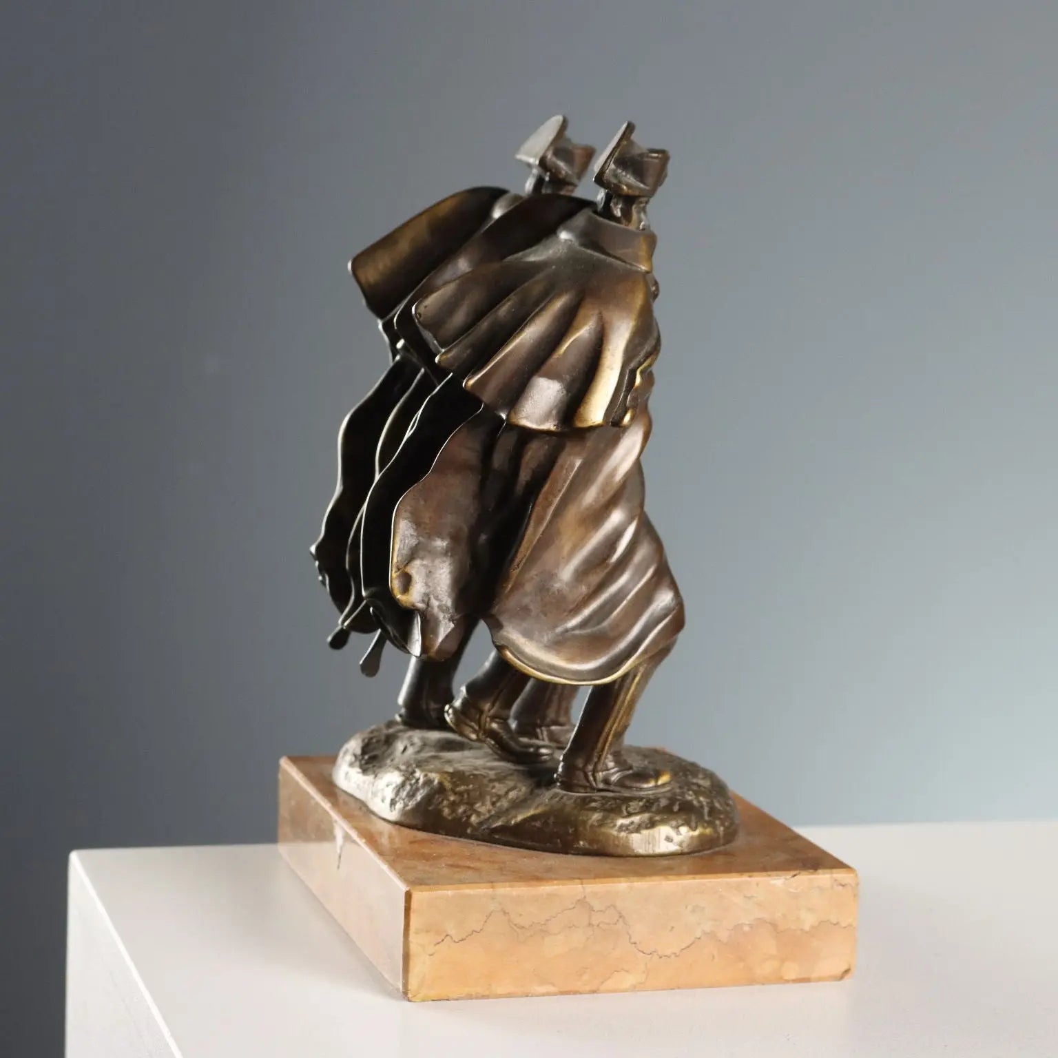 Antique Figurine Carabinieri Bronze Marble Base Italy XX Century - Italy, Mid XX Century | Antiques | Bronzes