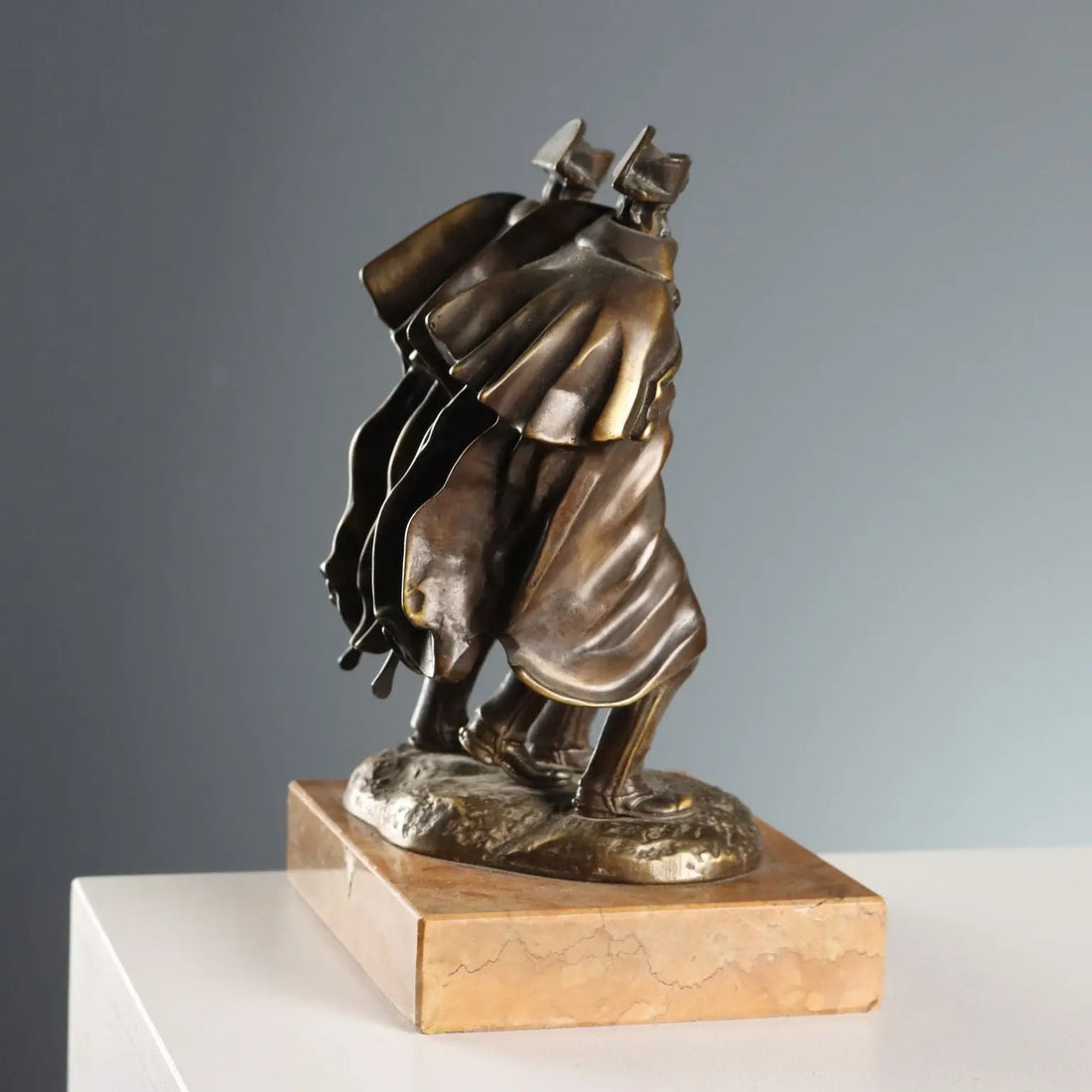 Antique Figurine Carabinieri Bronze Marble Base Italy XX Century - Italy, Mid XX Century | Antiques | Bronzes