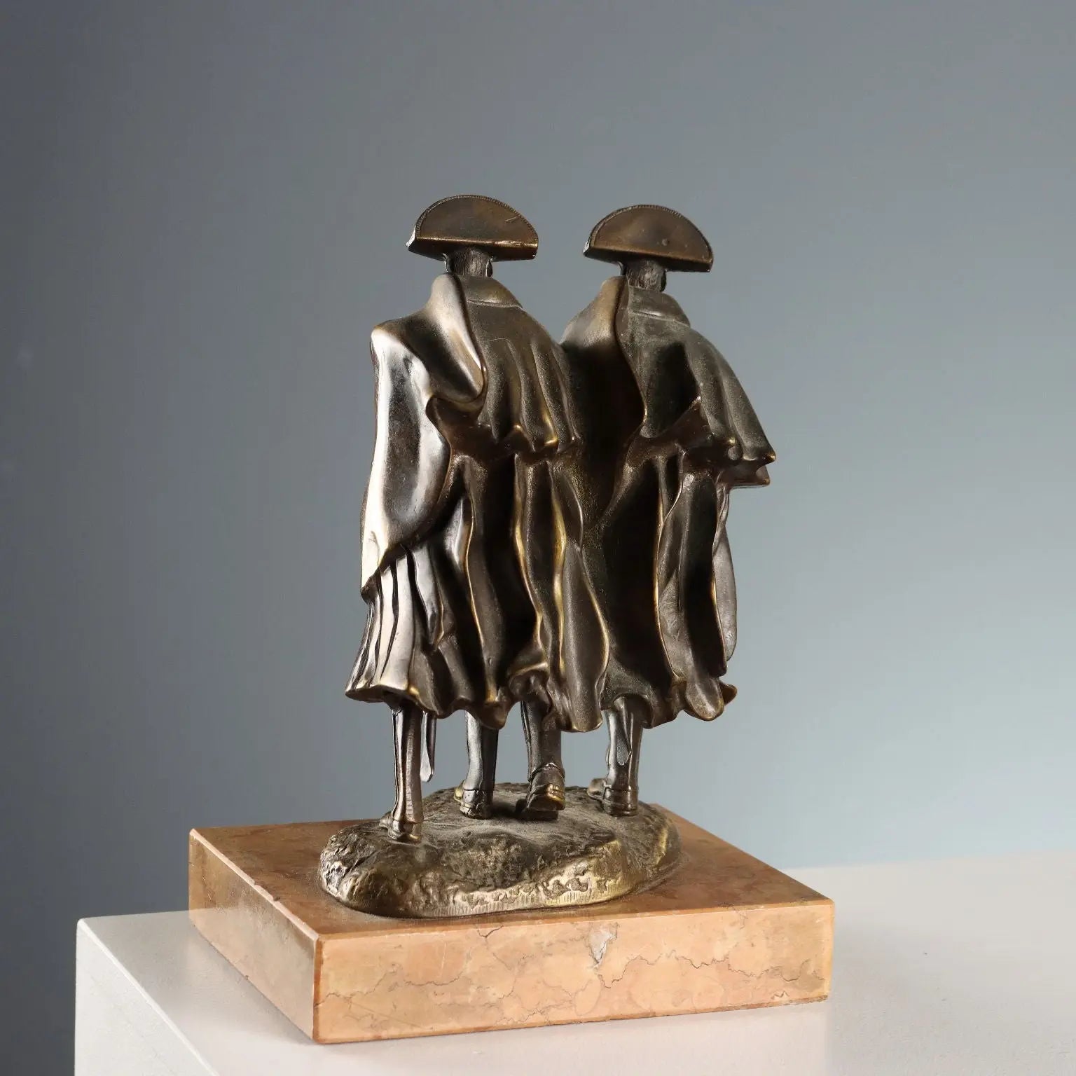 Antique Figurine Carabinieri Bronze Marble Base Italy XX Century - Italy, Mid XX Century | Antiques | Bronzes