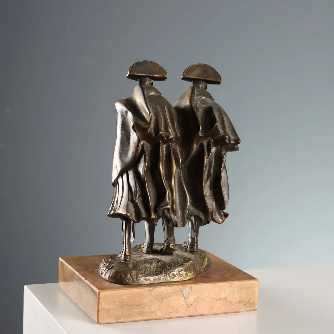 Antique Figurine Carabinieri Bronze Marble Base Italy XX Century - Italy, Mid XX Century | Antiques | Bronzes