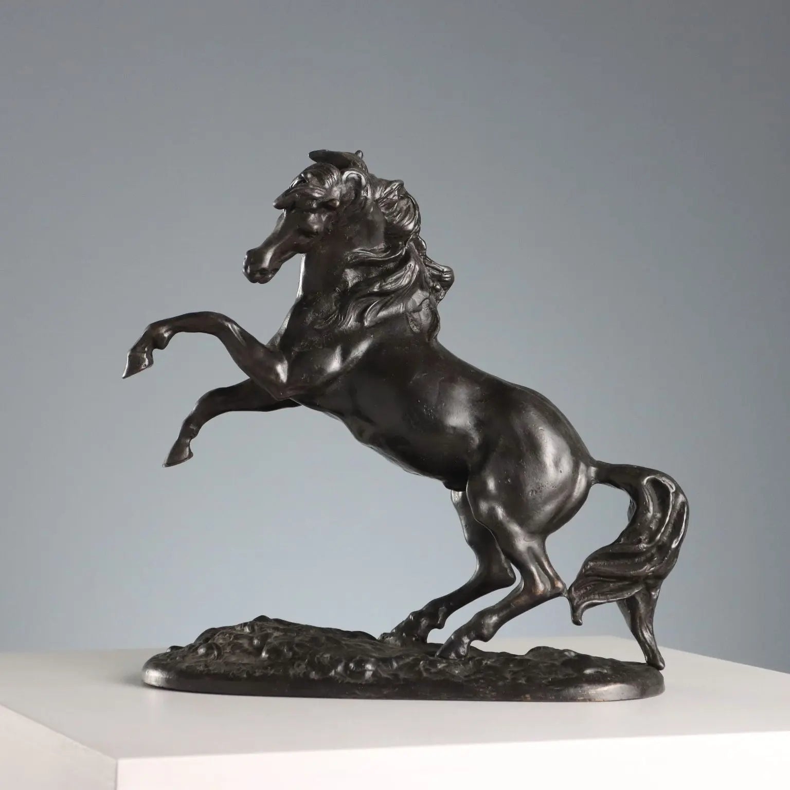 Antique Sculpture Prancing Horse Bronze Europe XX Century