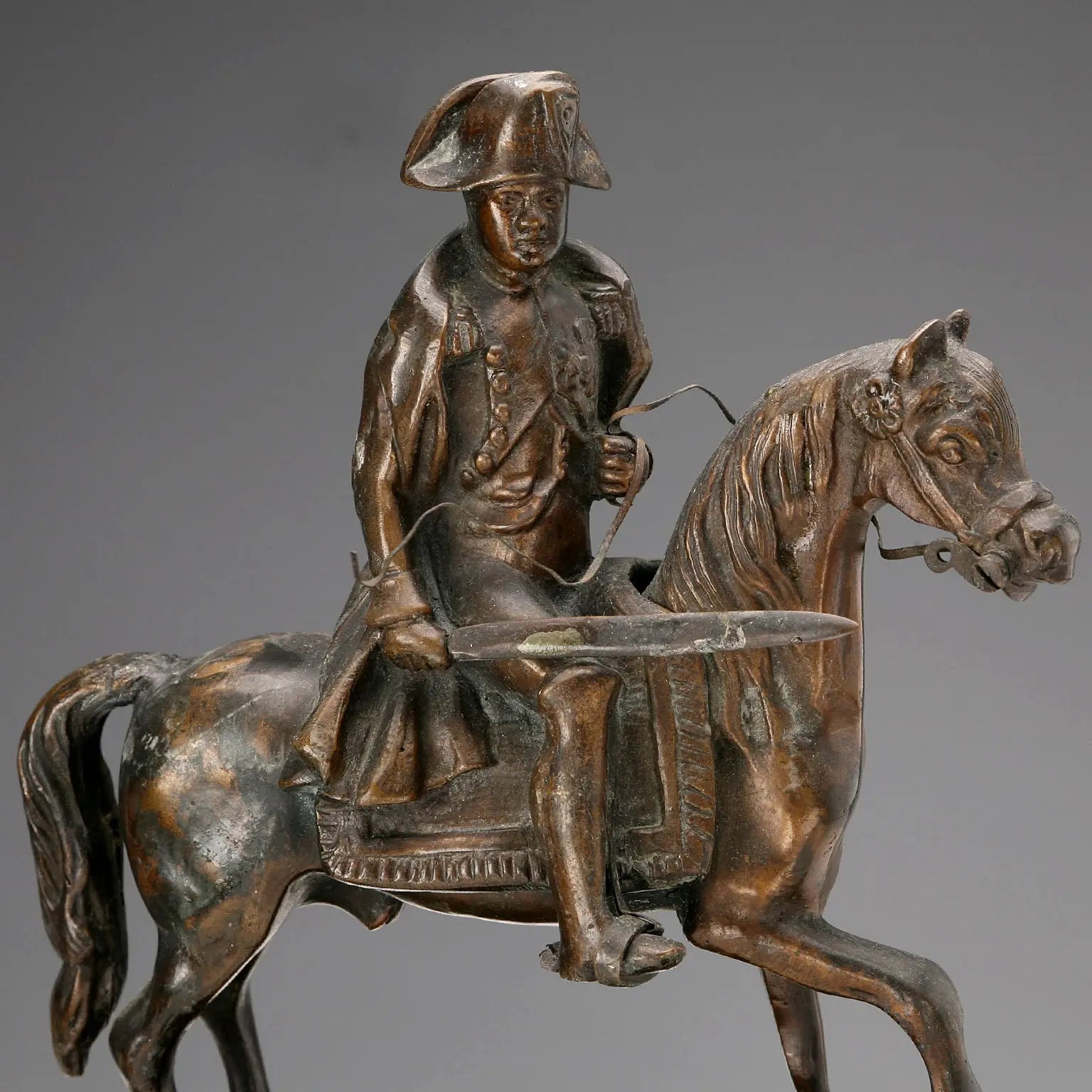 Antique Sculpture Napoleon Bonaparte on Horse XX Century