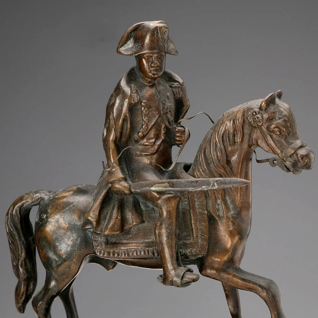 Antique Sculpture Napoleon Bonaparte on Horse XX Century