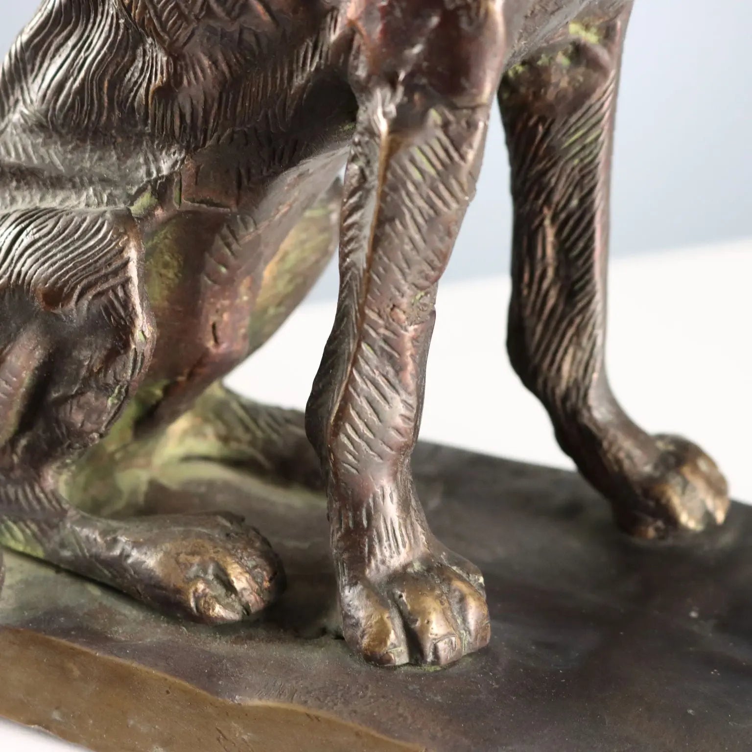 Antique Sculpture Bronze Dog Italy Early XX Century