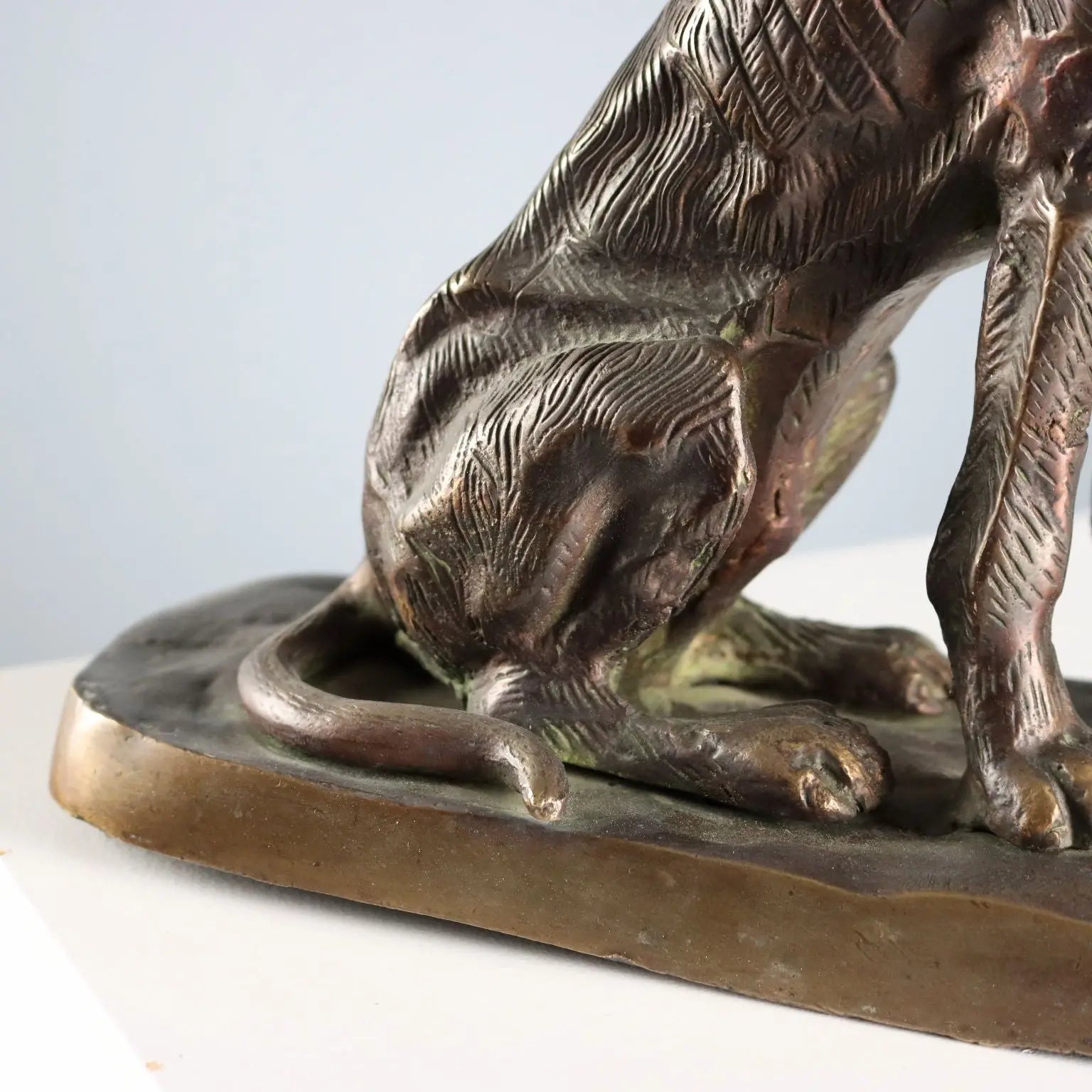 Antique Sculpture Bronze Dog Italy Early XX Century