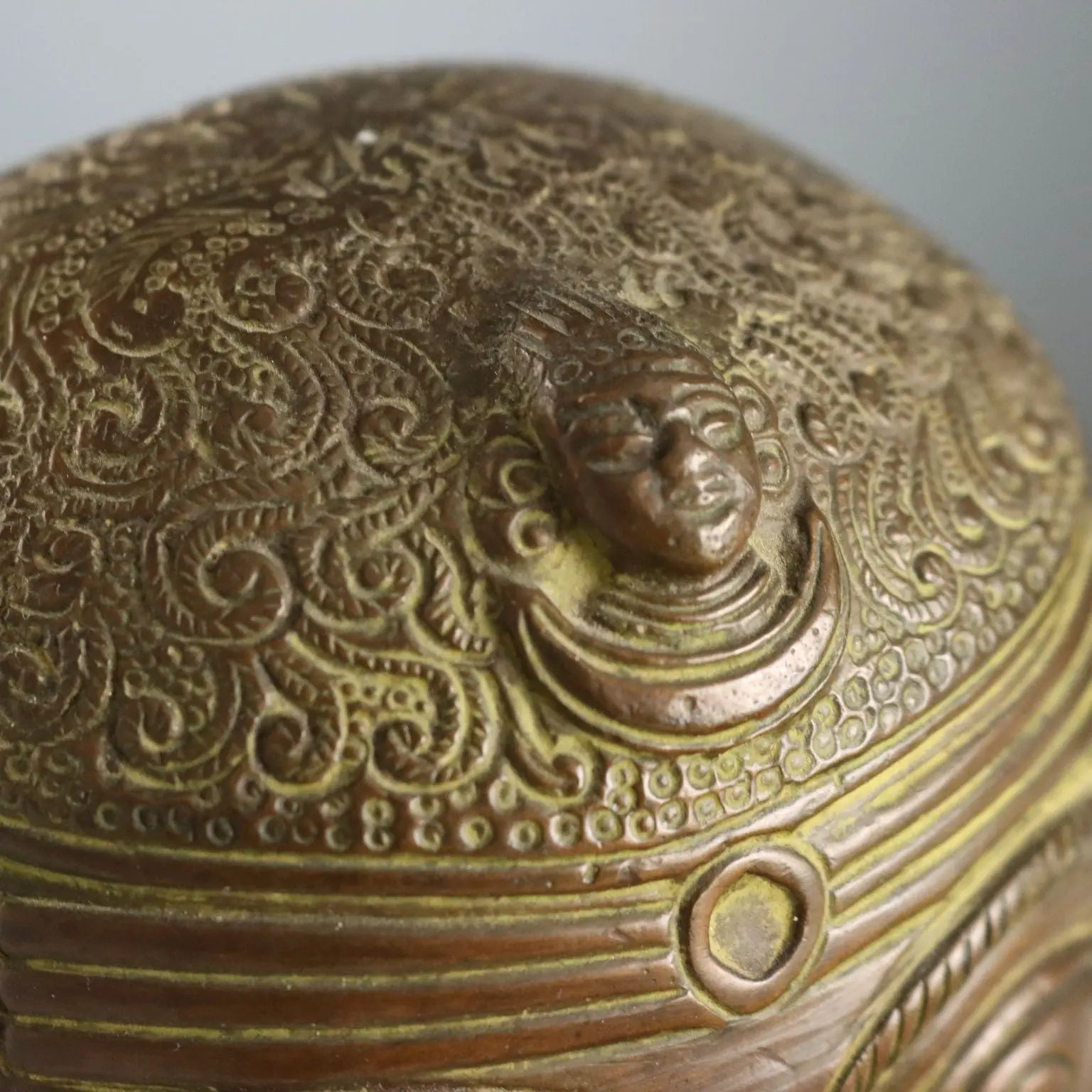 Antique Bronze Head Lord Shiva Mukhalingam India XX Century