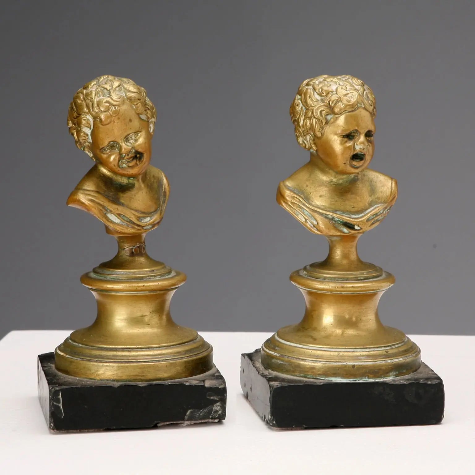 Antique Figurines Bronze Marble Base France XIX Century
