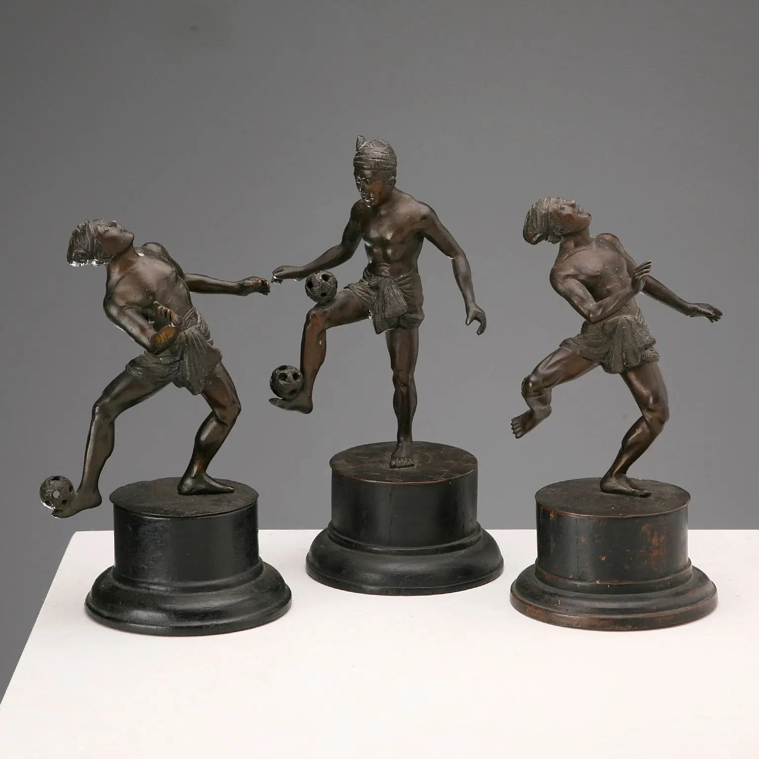 Antique Miniatures Chinlone Players Bamar Myanmar XX Century