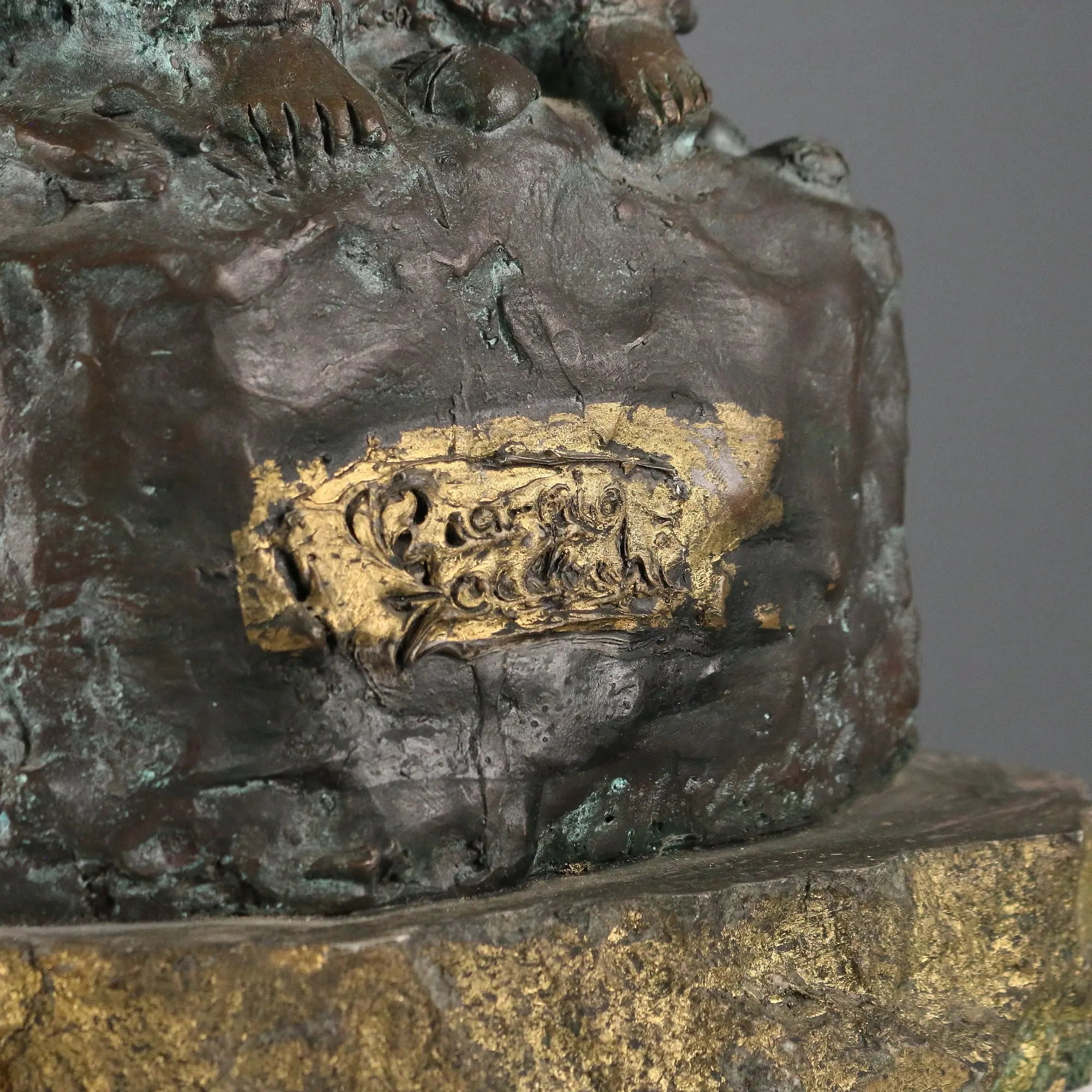 Antique Sculpture Virgin with Child Bronze Europe XX Century