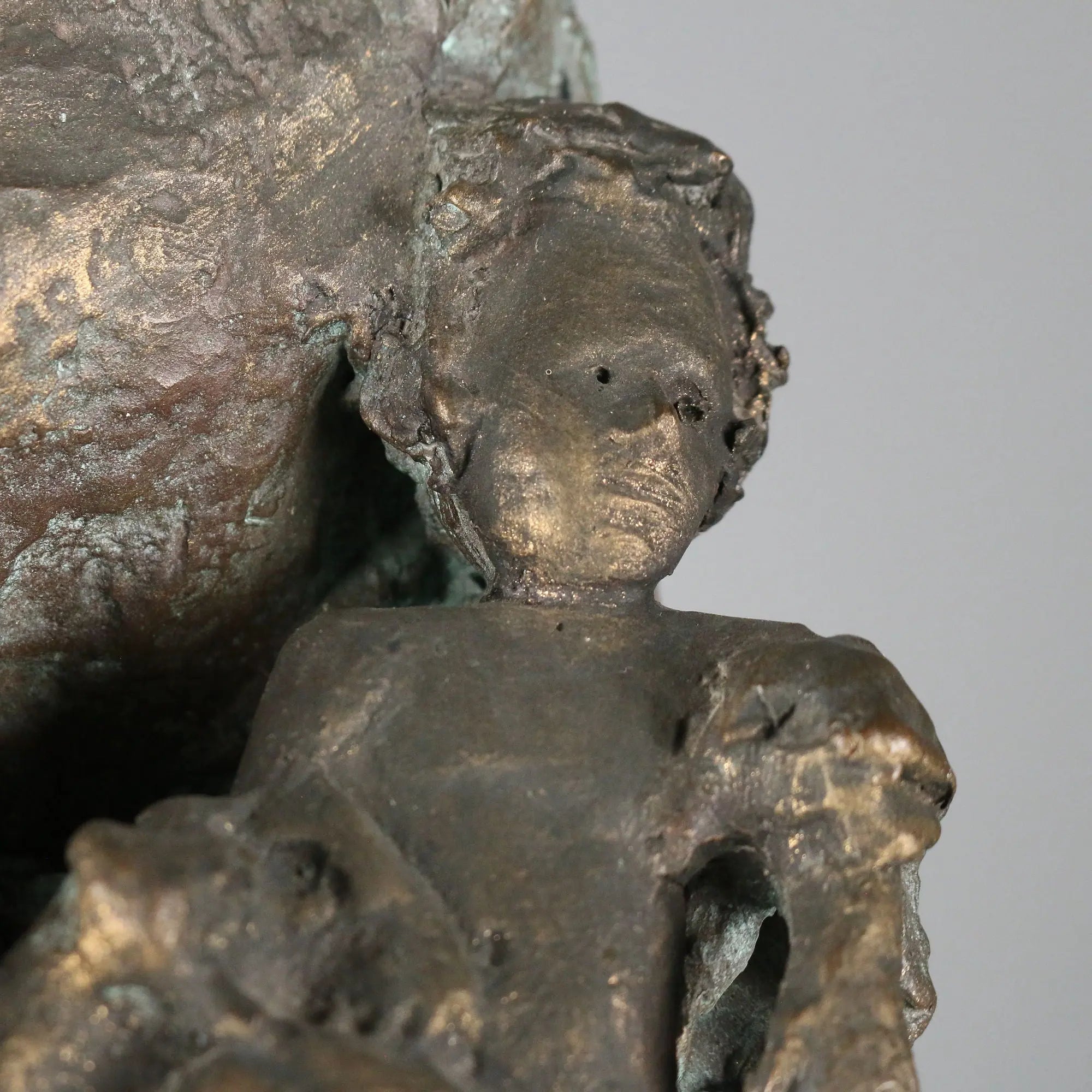 Antique Sculpture Virgin with Child Bronze Europe XX Century