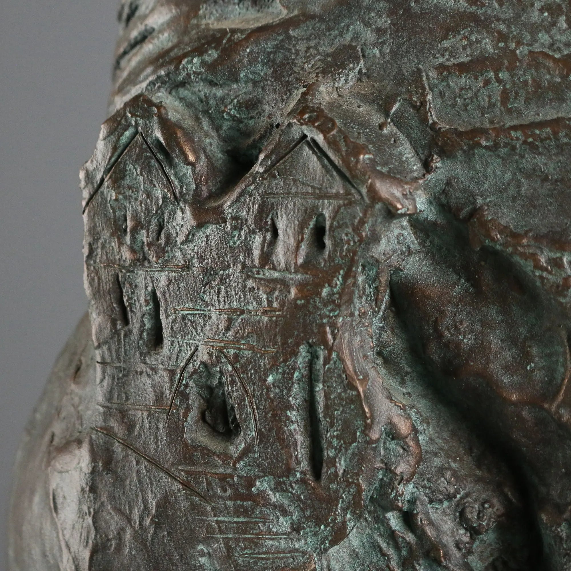 Antique Sculpture Virgin with Child Bronze Europe XX Century