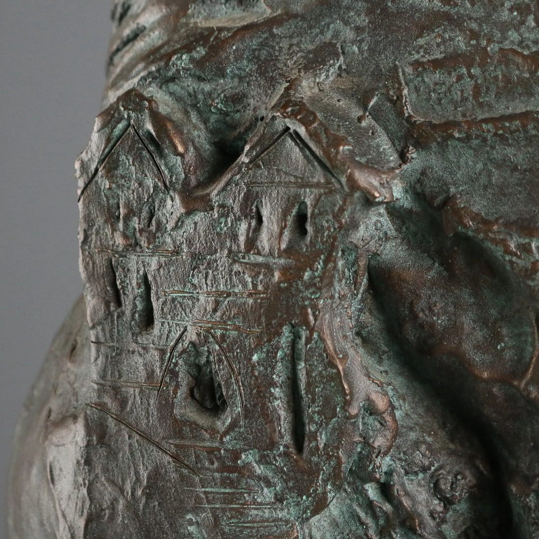 Antique Sculpture Virgin with Child Bronze Europe XX Century