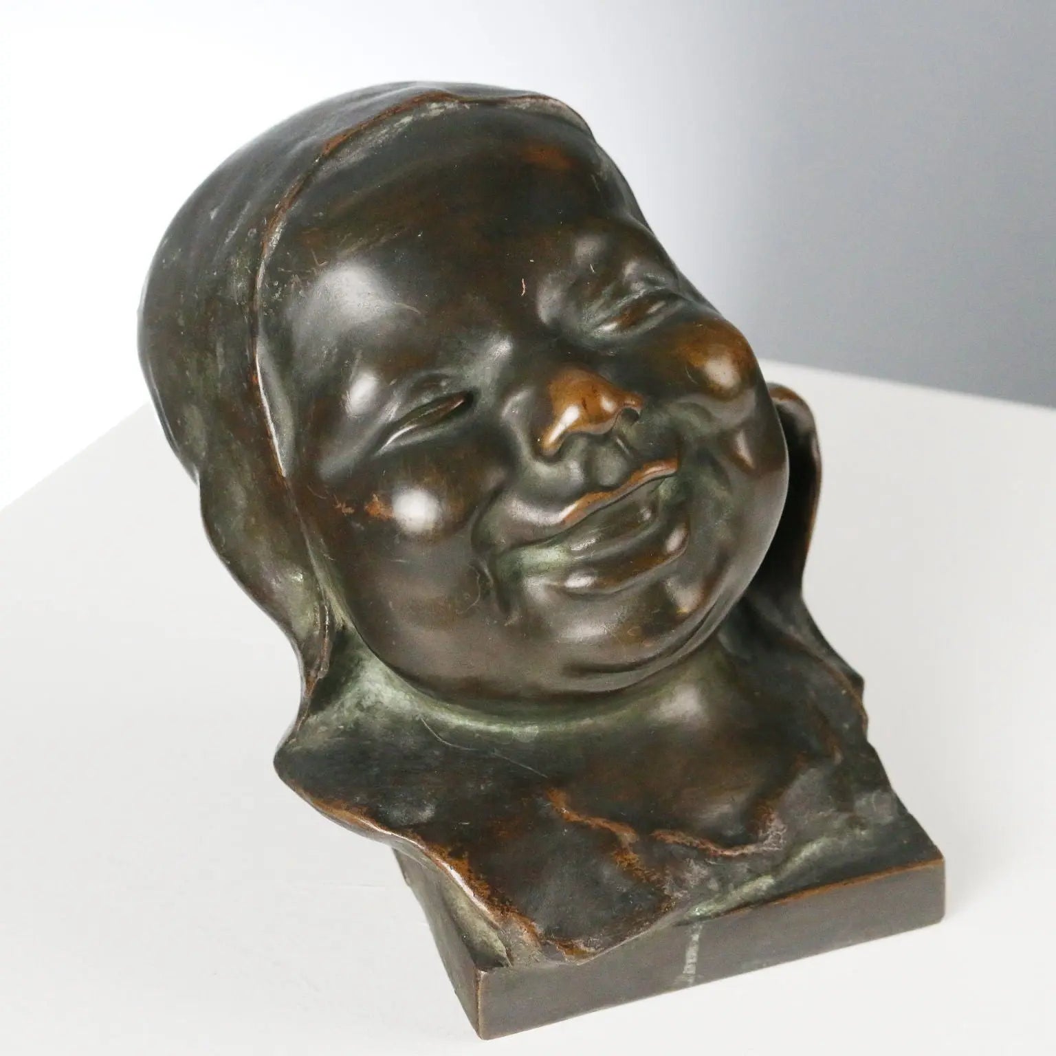 Antique Sculpture Bronze Child Italy Early XX Century