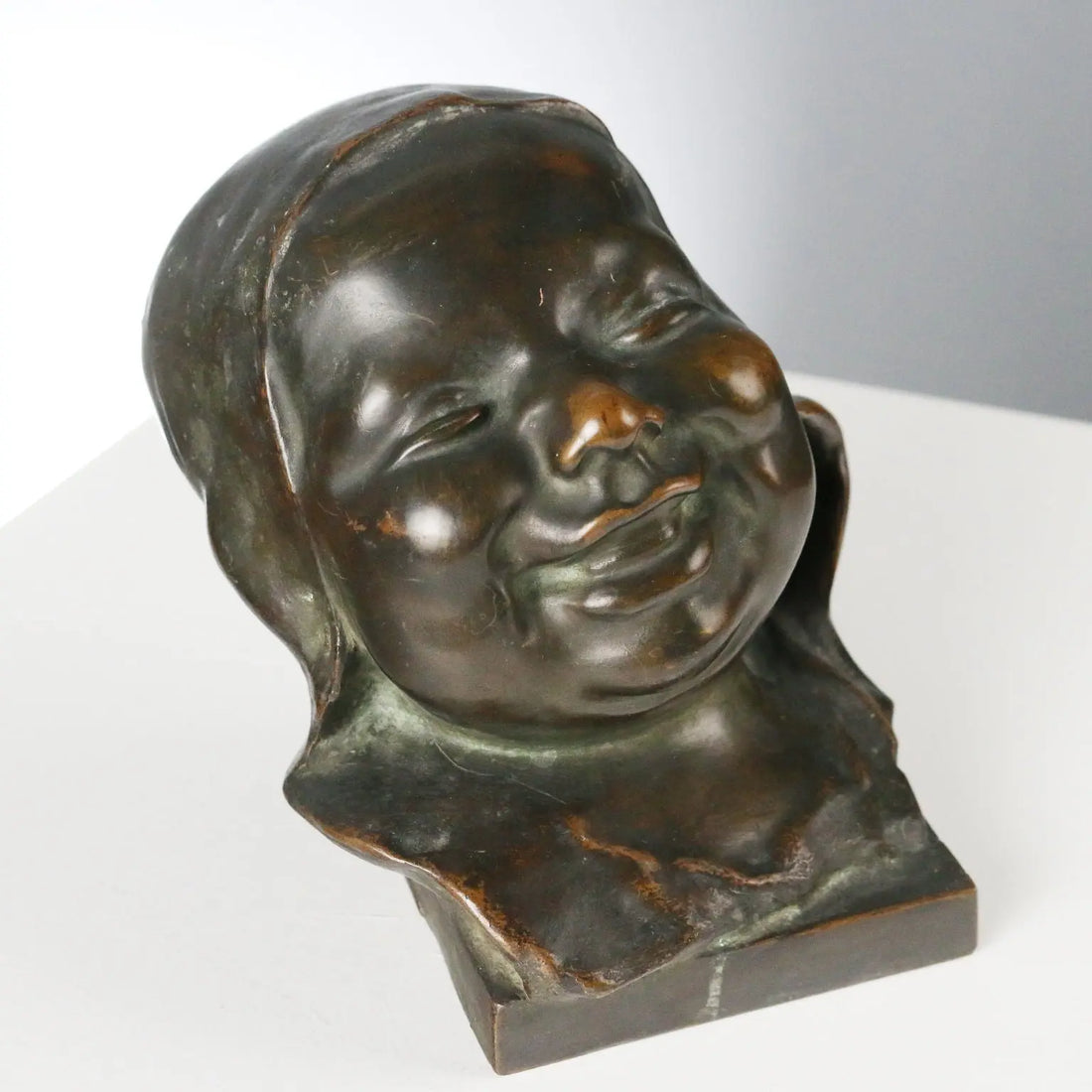 Antique Sculpture Bronze Child Italy Early XX Century