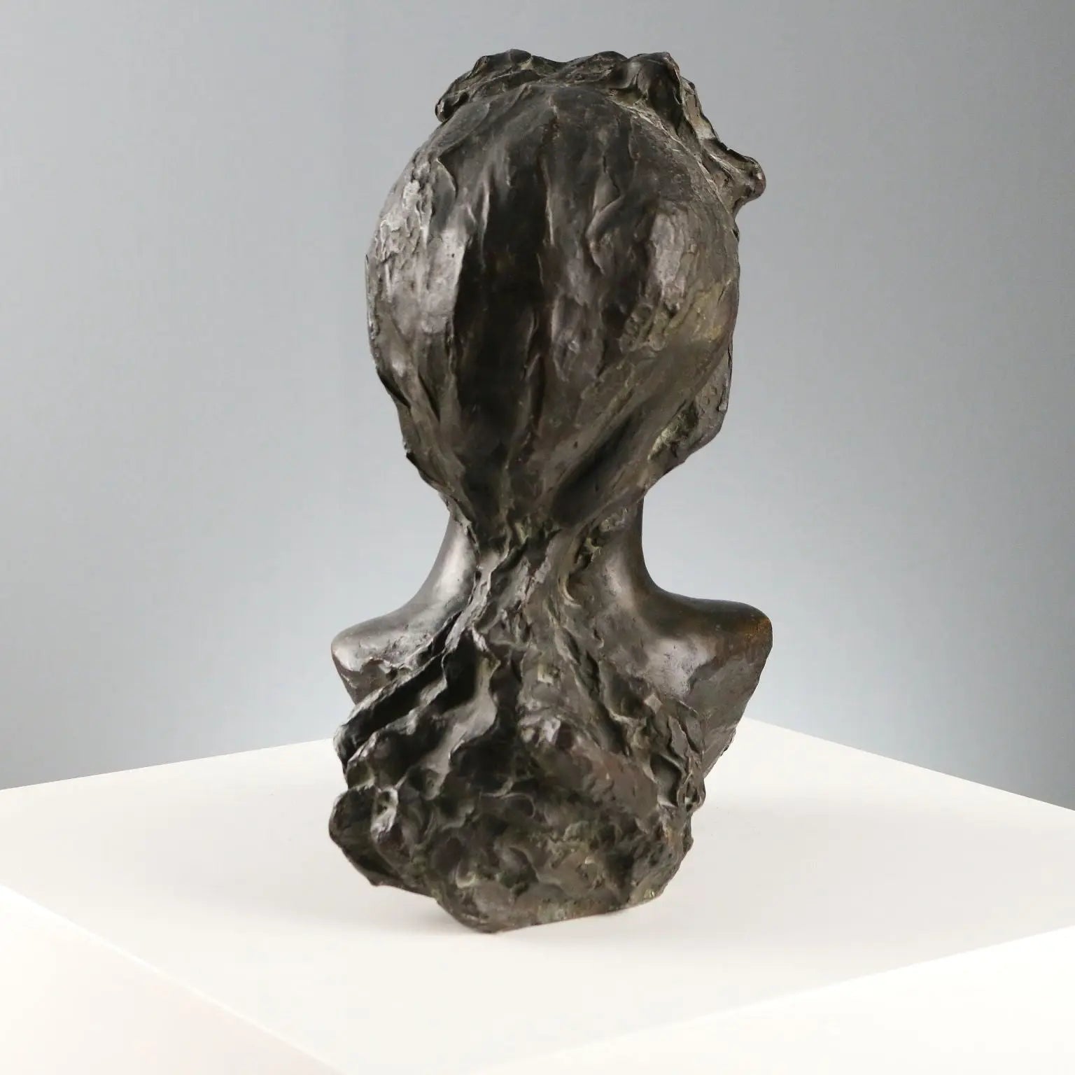Antique Sculpture Young Woman's Face Bronze XIX-XX Century