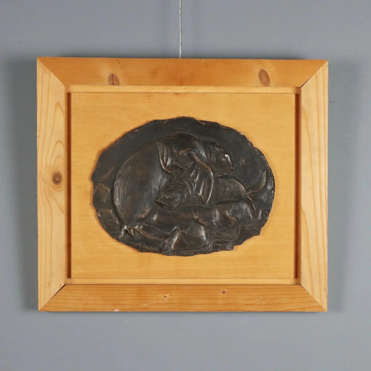 Modern Bas-Relief Signed Enrico Manfrini Bronze Italy XX Century