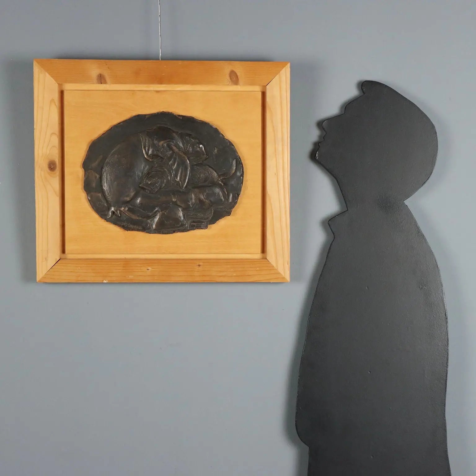 Modern Bas-Relief Signed Enrico Manfrini Bronze Italy XX Century