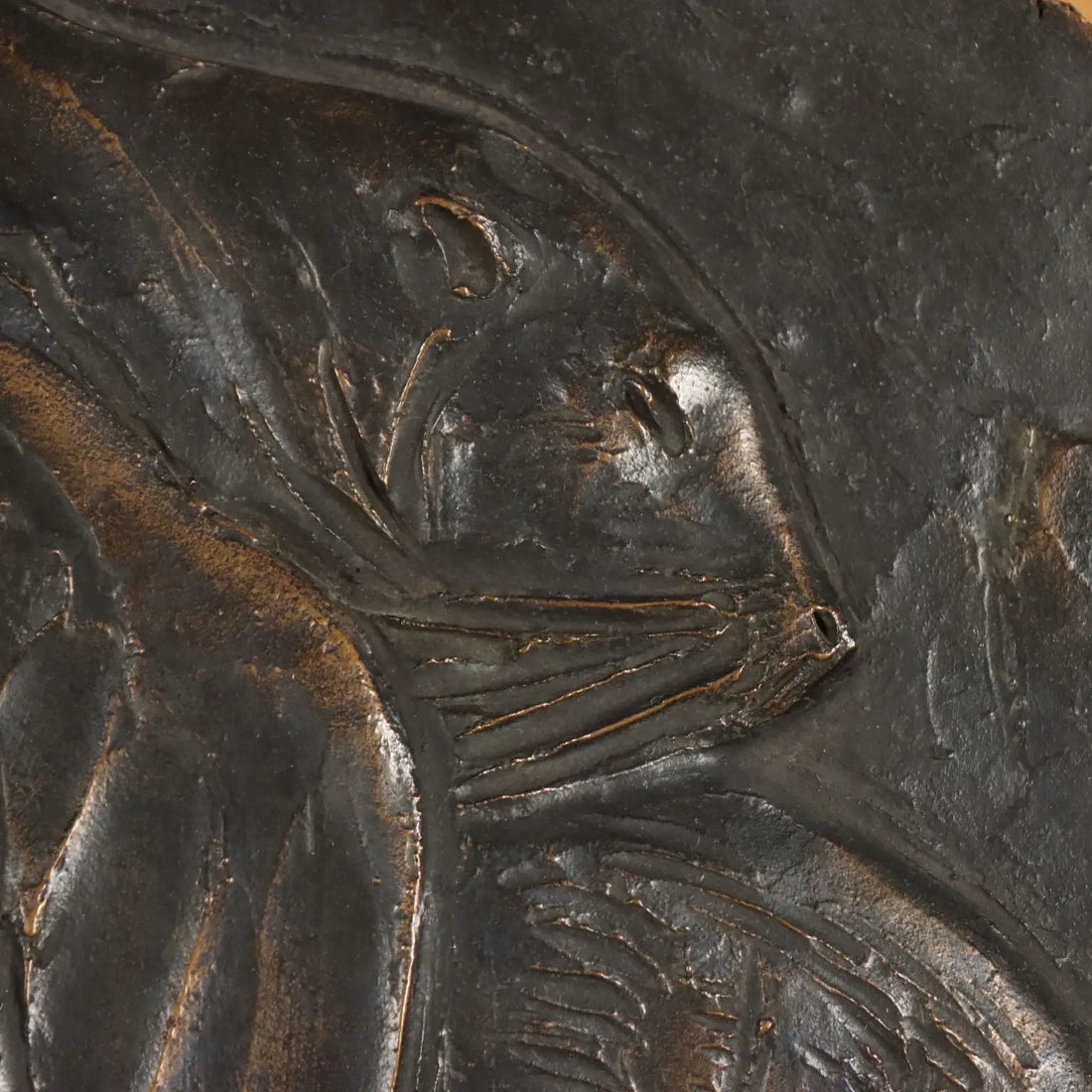 Modern Bas-Relief Signed Enrico Manfrini Bronze Italy XX Century