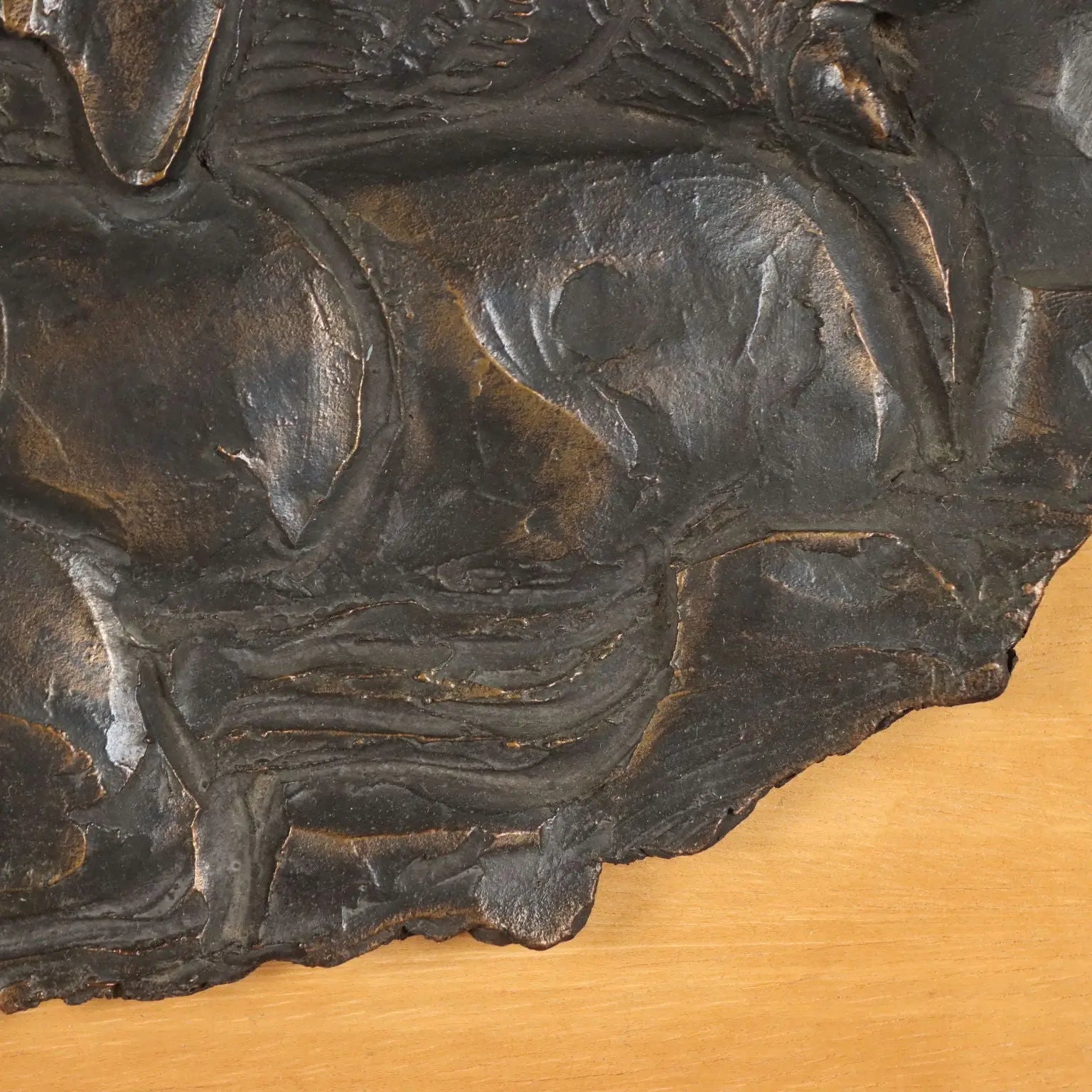 Modern Bas-Relief Signed Enrico Manfrini Bronze Italy XX Century