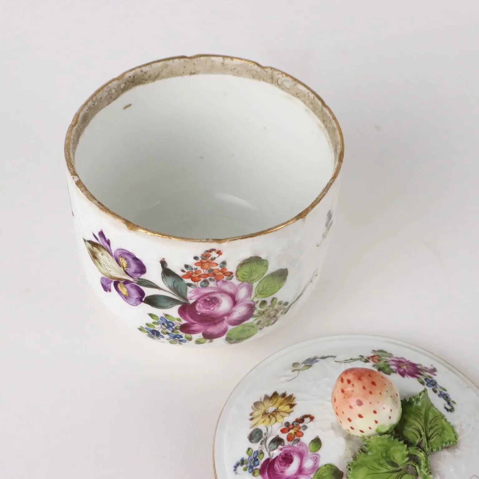 Ancient Sugar Bowl White Porcelain Europe '800 Painted Ceramics - Europe, XIX Century | Antiques | Ceramics Products