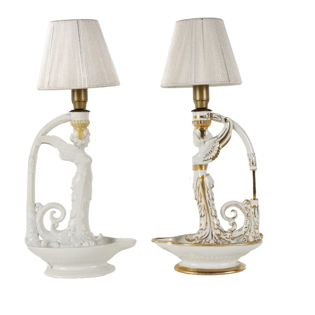 Pair of Neoclassical Style Lamps Porcelain Italy XX Century - Italy 20th century | Antiques | Ceramics Products