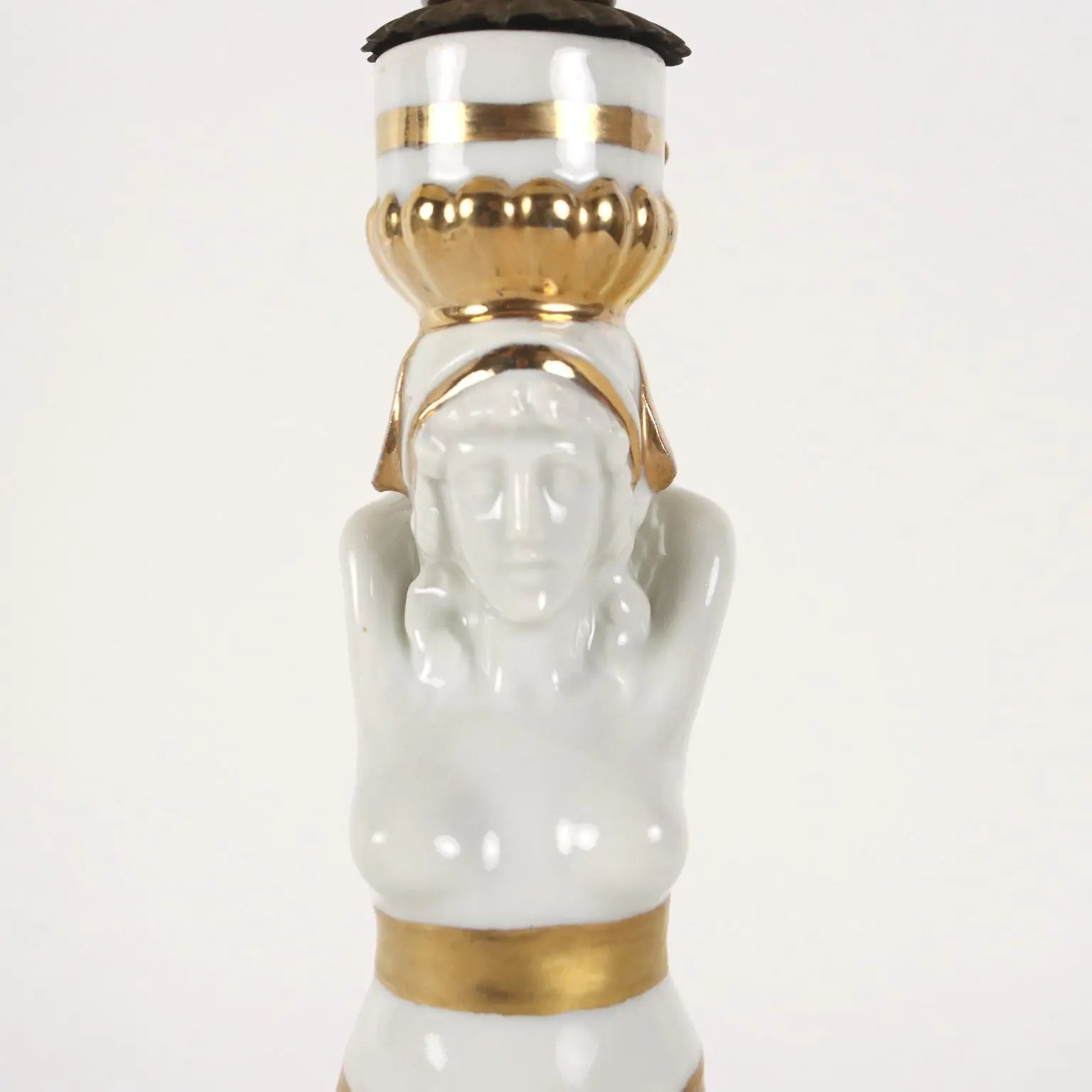 Pair of Neoclassical Style Lamps Porcelain Italy XX Century - Italy 20th century | Antiques | Ceramics Products