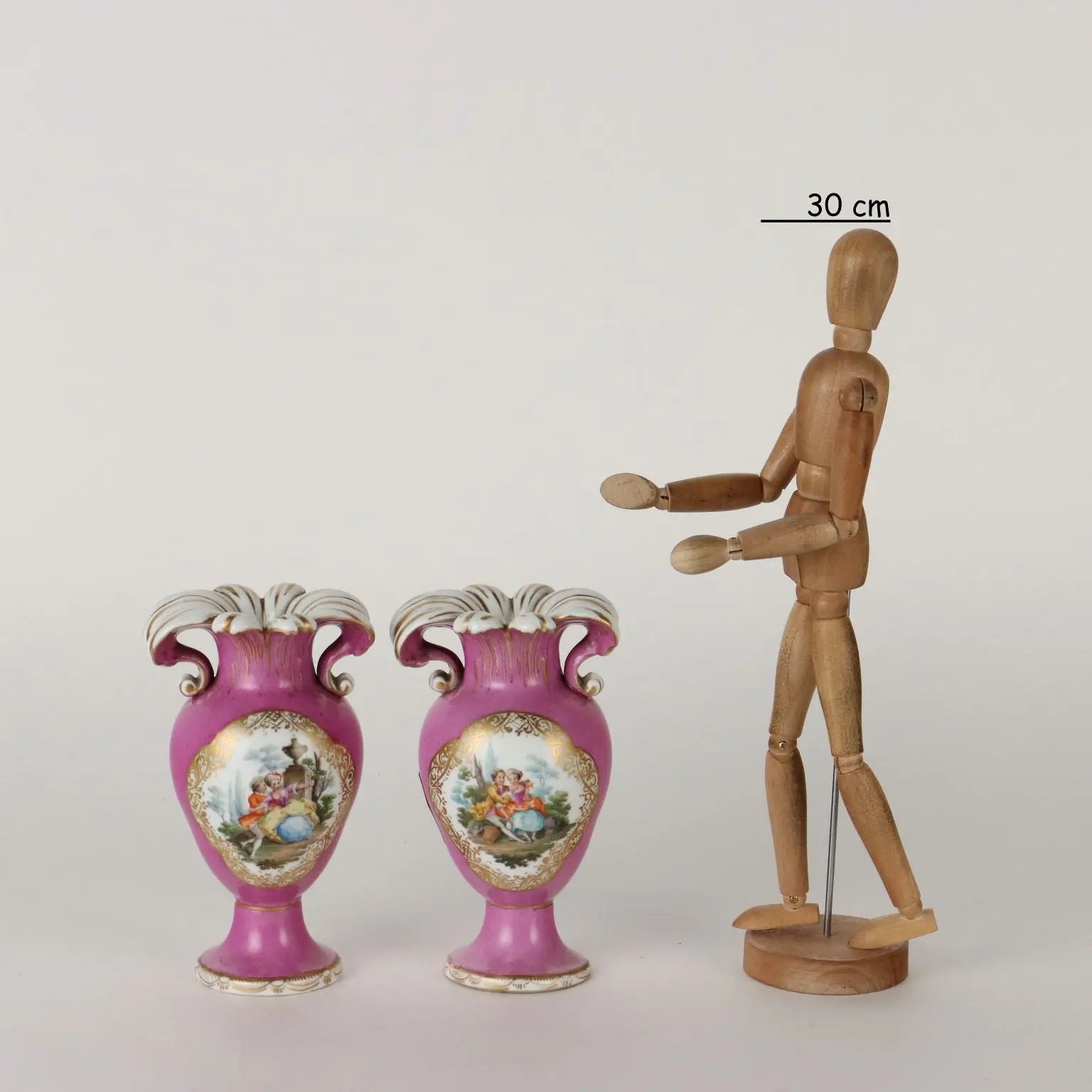 Ancient Vases KPM Porcelain Germany '800 Pink Gold Decorations - Germany Mid 1800s | Antiques | Ceramics Products