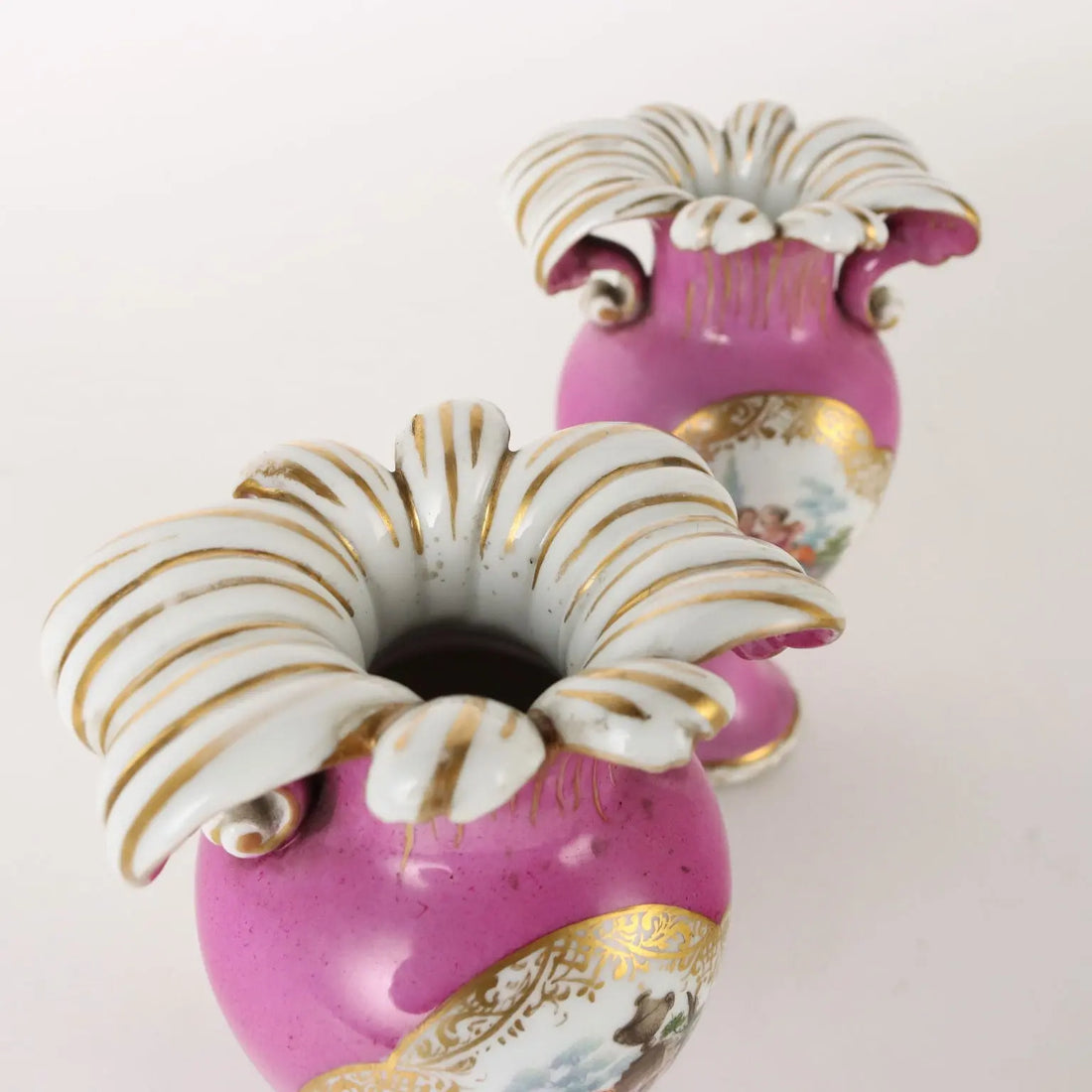 Ancient Vases KPM Porcelain Germany '800 Pink Gold Decorations - Germany Mid 1800s | Antiques | Ceramics Products