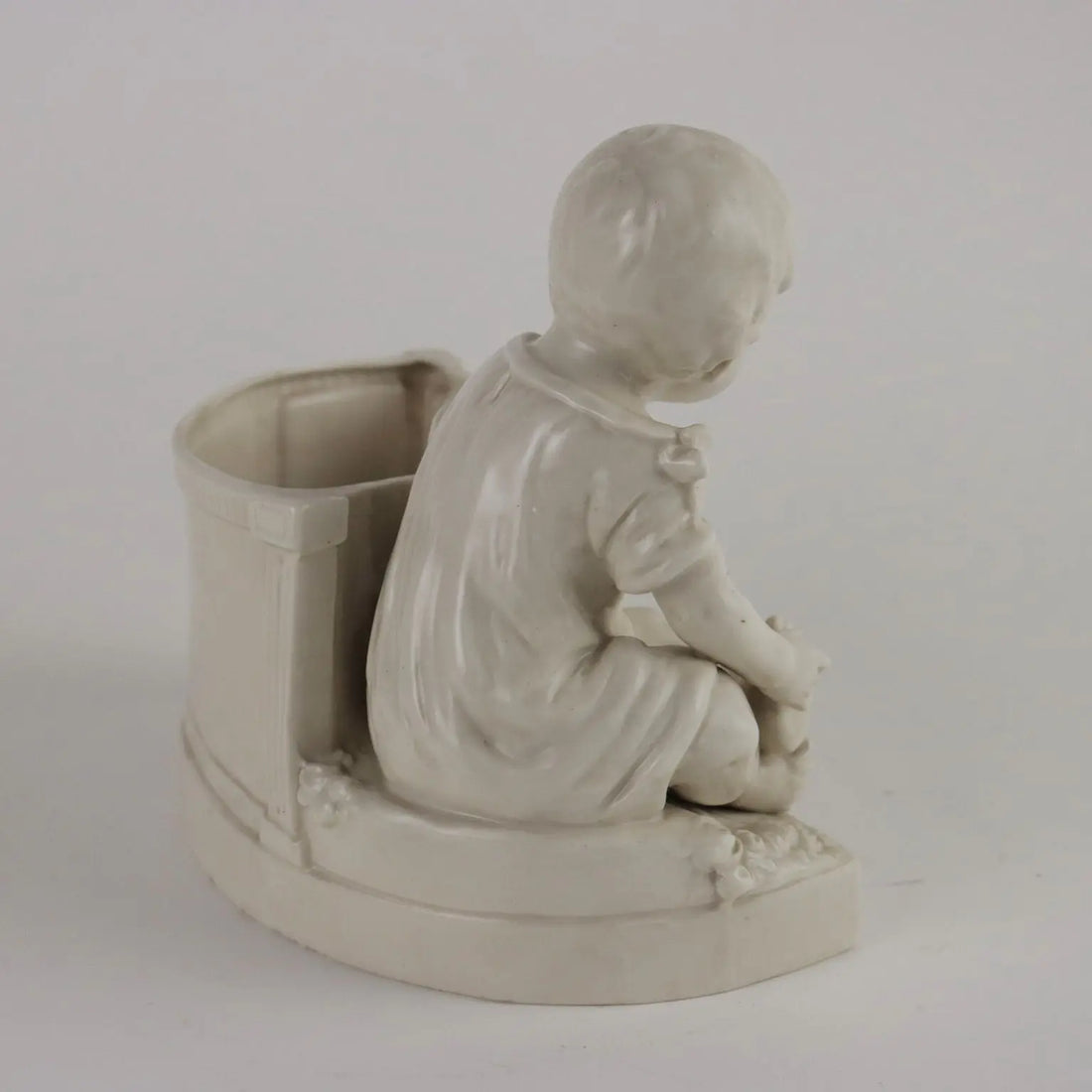 Ancient European Planter '900 White Porcelain Angel Statue Ceramic - Europe Early 1900s | Antiques | Ceramics Products