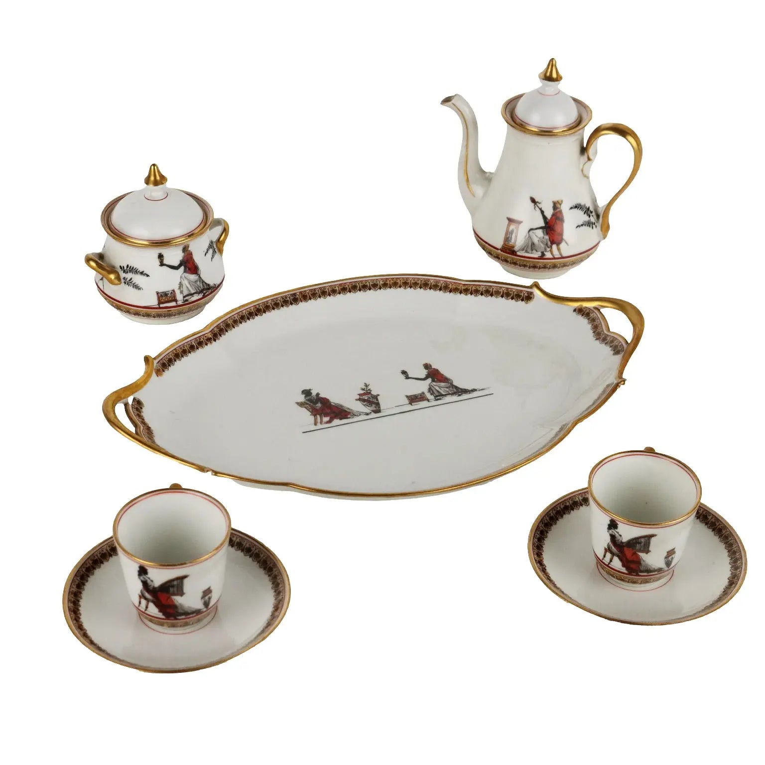 Ancient Tête à Tête Coffee Set Ginori Porcelain 1880 ca - Italy, 1880 ca. | Antiques | Ceramics Products