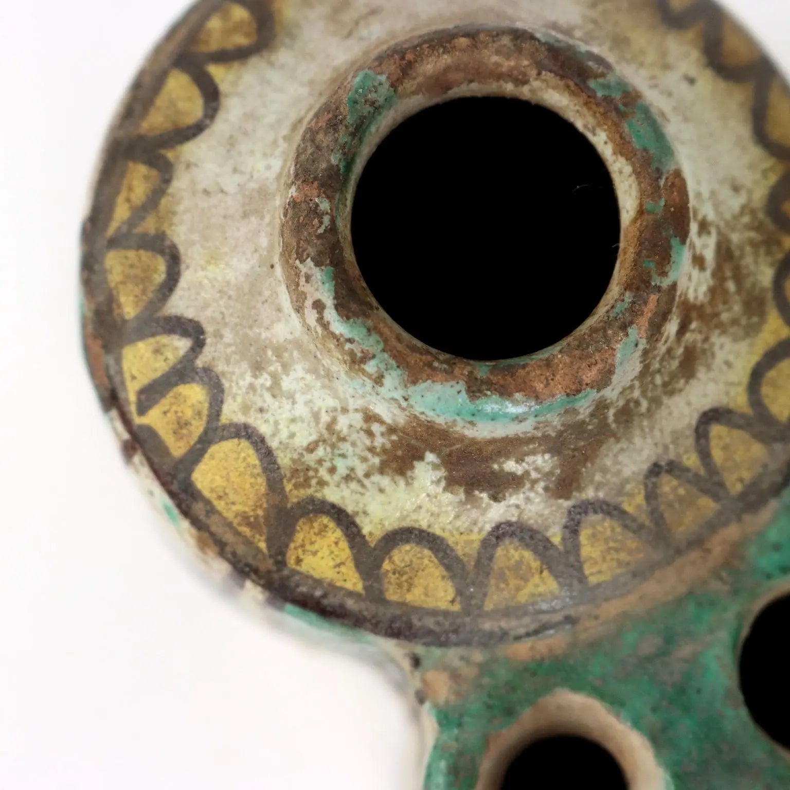 Ancient Inkwell '800 Enamelled Eartenware Coloured Decorations - Middle East 19th Century | Antiques | Ceramics Products