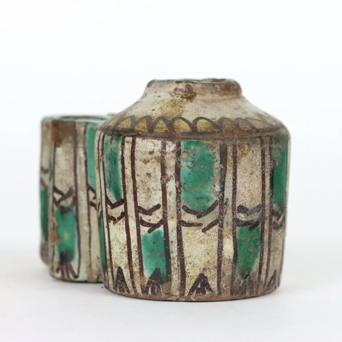 Ancient Inkwell '800 Enamelled Eartenware Coloured Decorations - Middle East 19th Century | Antiques | Ceramics Products