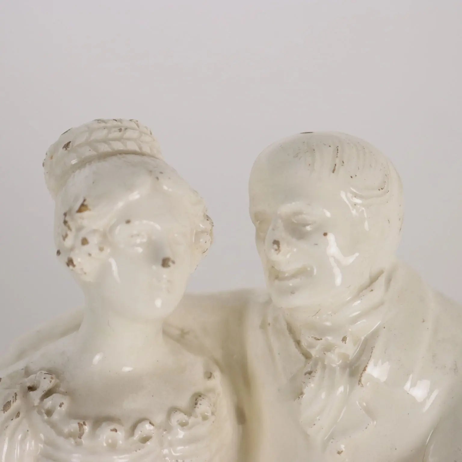 Ancient Sculpture Gallant Couple Venetian Manufacture '800 - Italy, Mid XIX Century | Antiques | Ceramics Products