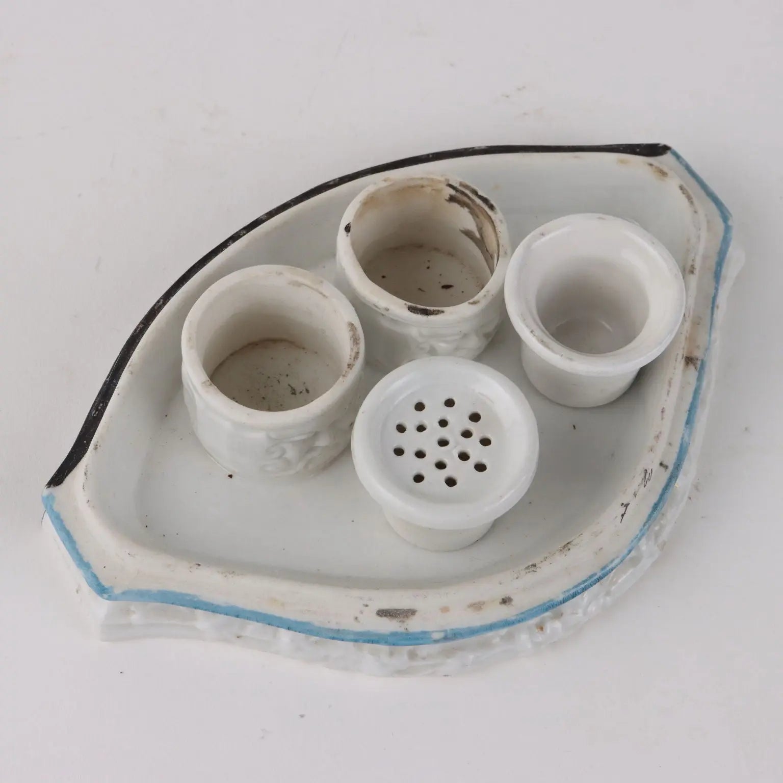 Ancient Inkwell The Old Paris 1860 Porcelain Elegant Scene - France, 1860 ca. | Antiques | Ceramics Products