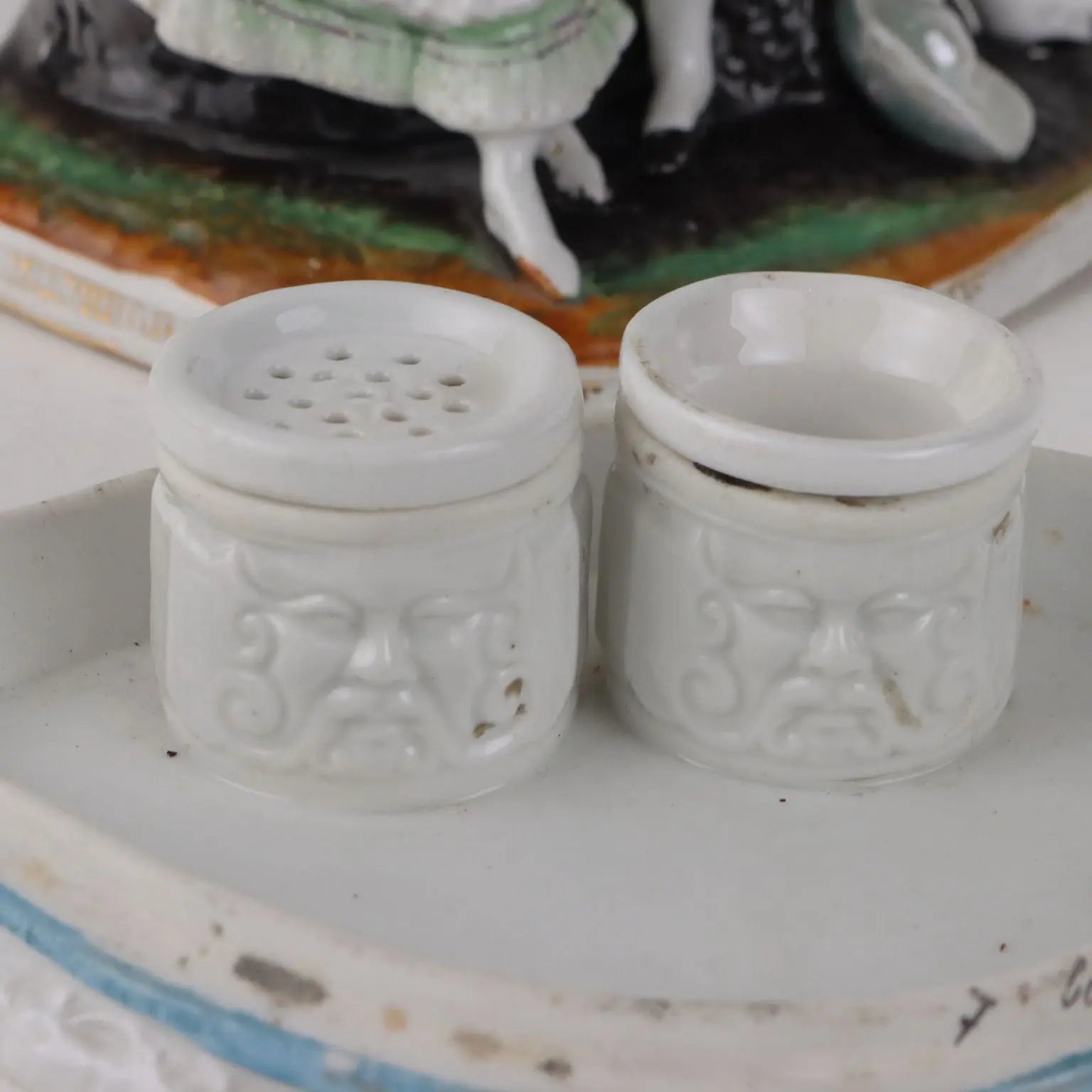 Ancient Inkwell The Old Paris 1860 Porcelain Elegant Scene - France, 1860 ca. | Antiques | Ceramics Products