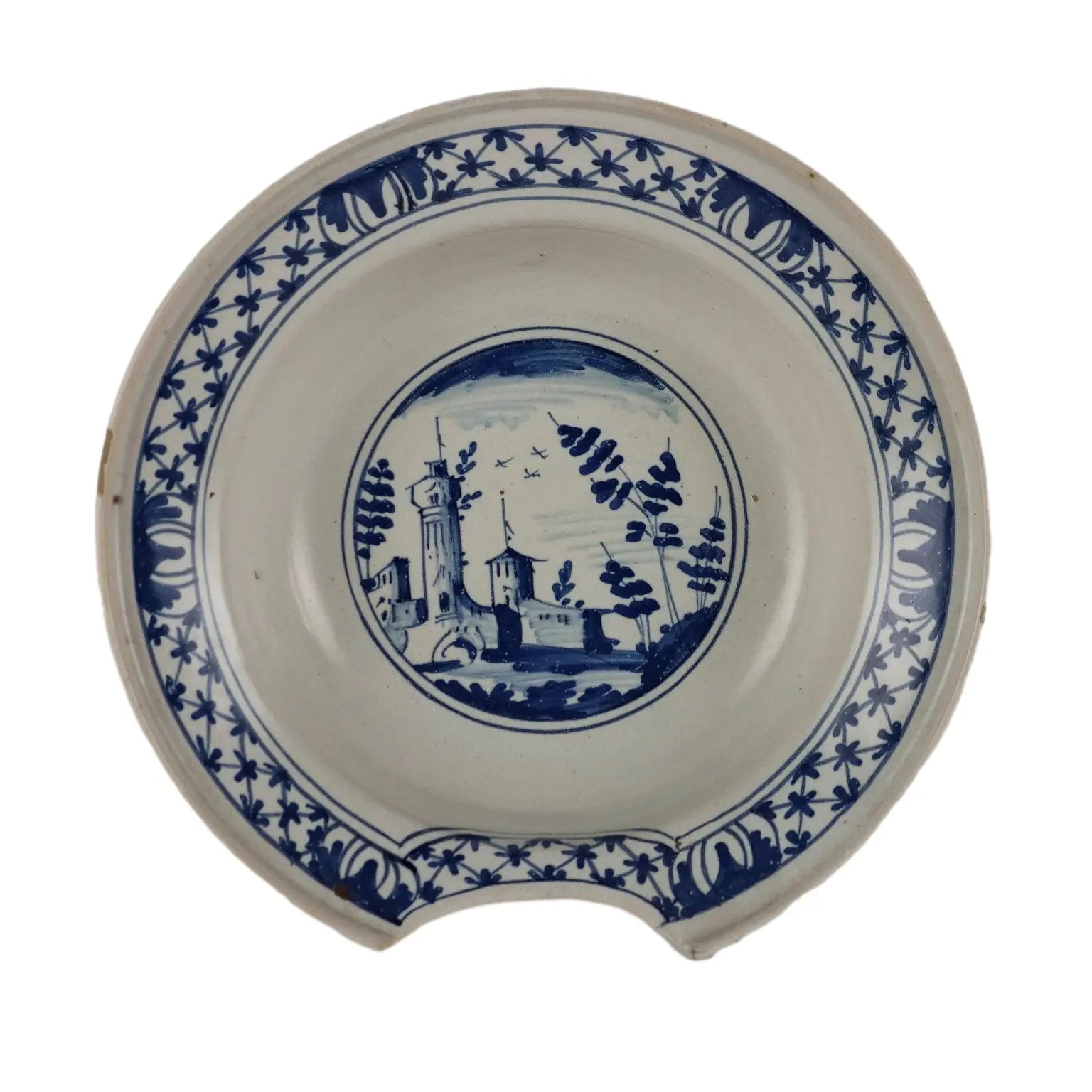 Ancient Shaving Basin from Pavia XIX Century Majolica Decorations - Italy, XIX Century | Antiques | Ceramics Products