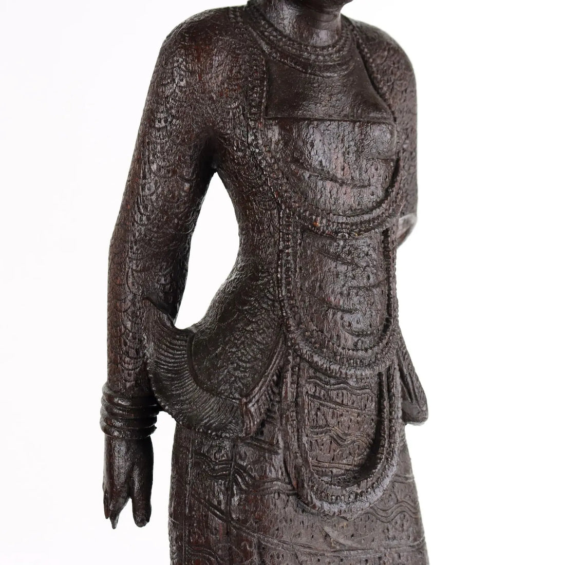 Pair of Antique Figurines Solid Wood Burma Early XX Century - Burma, Early XX Century | Antiques | Ceramics Products